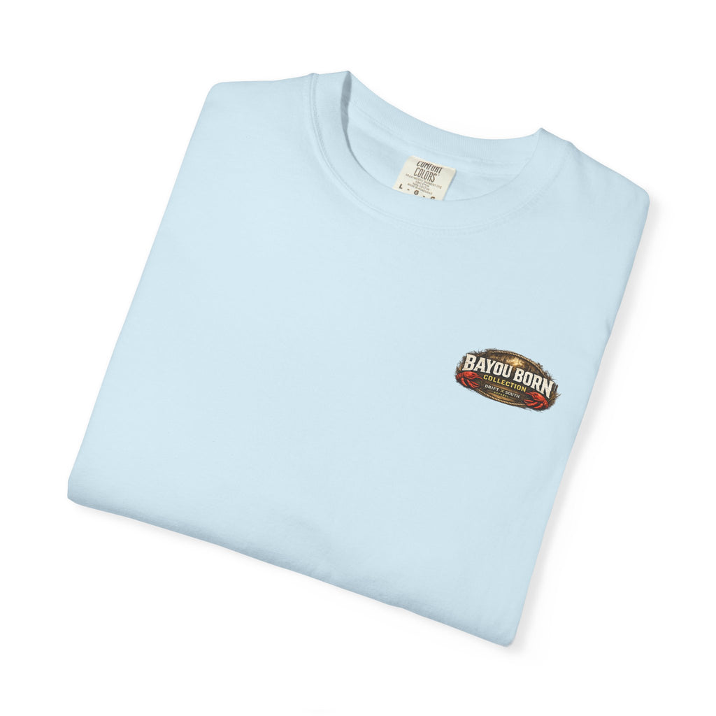 Drift South™-Mud, Sweat & Seasoning Cajun Crawfish Boil T-Shirt | Bayou Born Collection