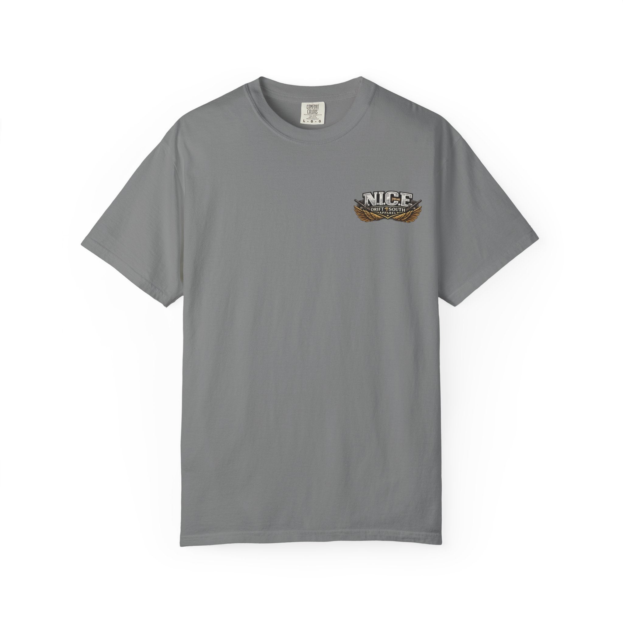 Drift South™-Patriotic “NICE” Eagle T-Shirt — Protecting Our Borders & Nation Graphic Tee