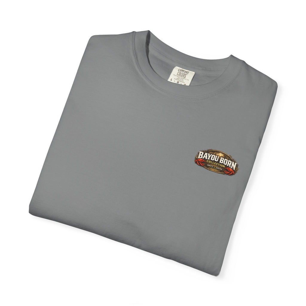 Drift South™-Mud, Sweat & Seasoning Cajun Crawfish Boil T-Shirt | Bayou Born Collection