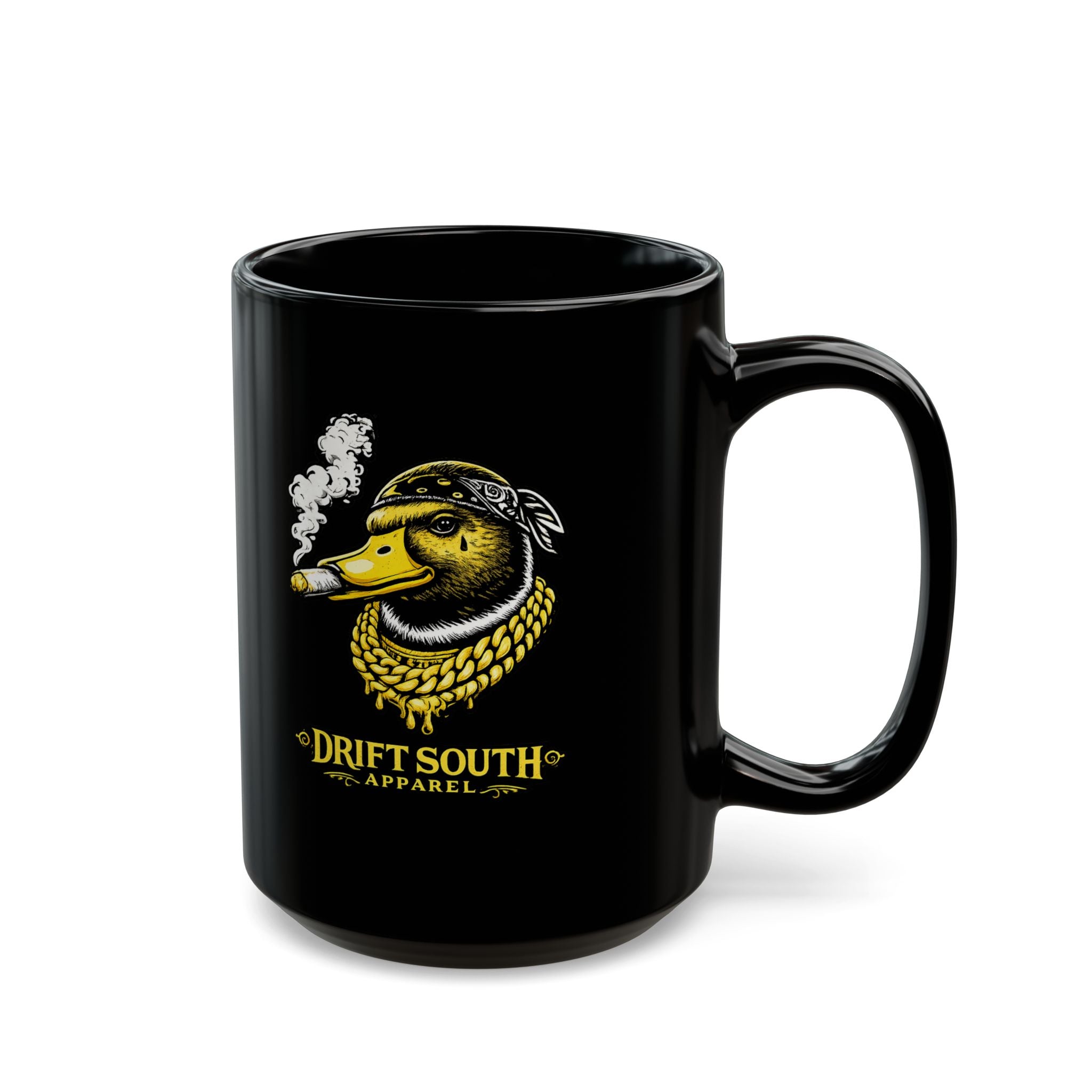 Drift South™ Black Duck Mug – Smoky Duck Head Coffee Cup (11oz & 15oz)