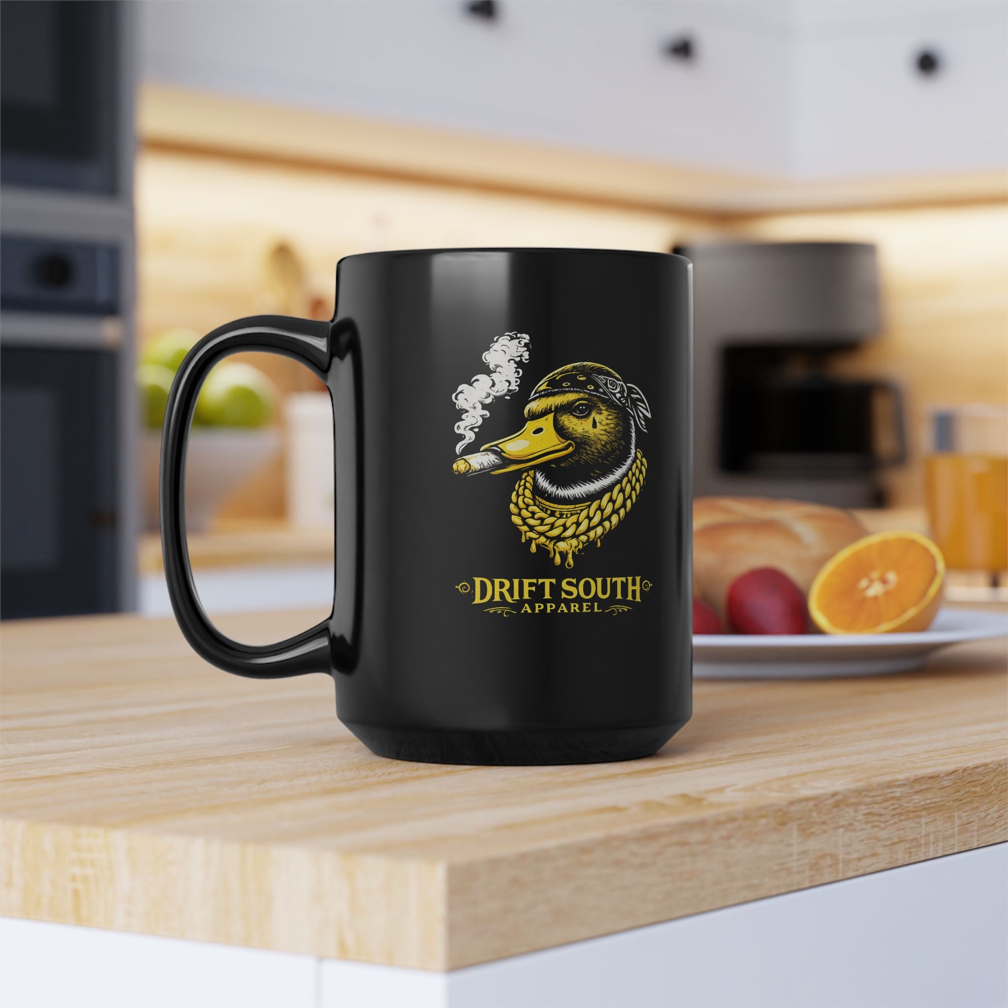 Drift South™ Black Duck Mug – Smoky Duck Head Coffee Cup (11oz & 15oz)