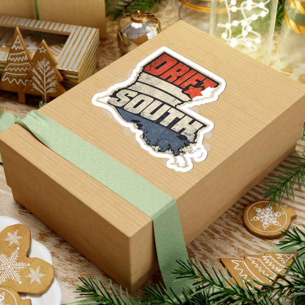 Drift South Louisiana Sticker — Vintage State Map Kiss-Cut Decal