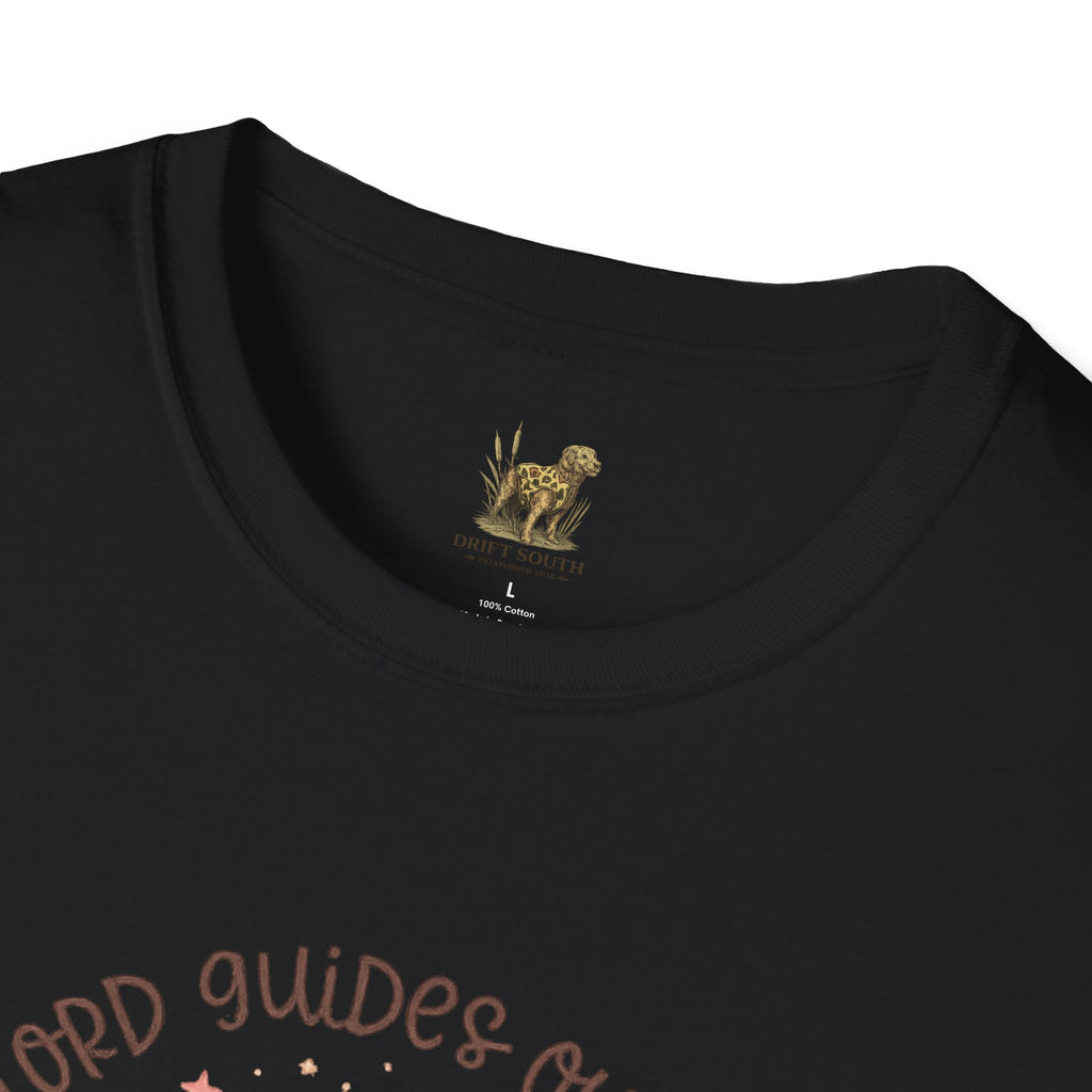 Christian Cowboy Boot T-Shirt — “The Lord Guides Our Steps” Floral Western Tee