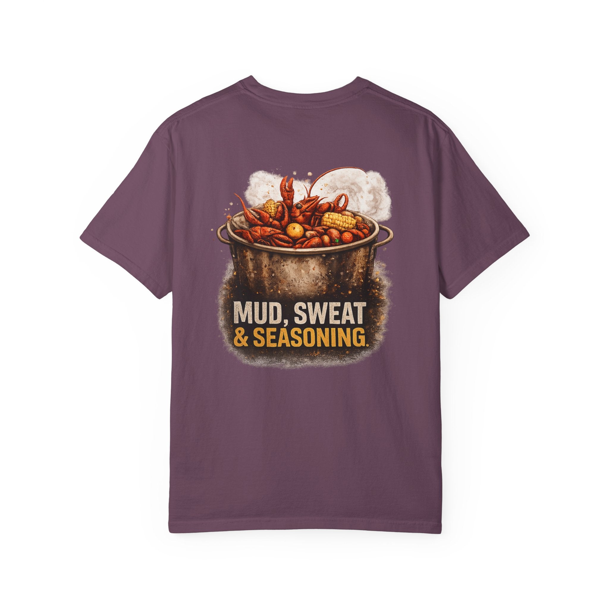 Drift South™-Mud, Sweat & Seasoning Cajun Crawfish Boil T-Shirt | Bayou Born Collection