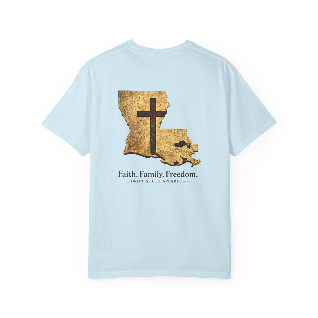 Drift South™-Louisiana Faith Shirt | Drift South Apparel – Faith Family Freedom Tee