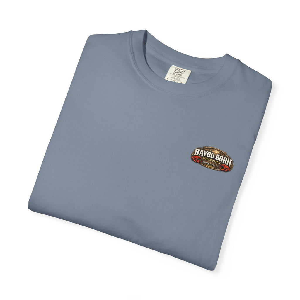 Drift South™-Mud, Sweat & Seasoning Cajun Crawfish Boil T-Shirt | Bayou Born Collection
