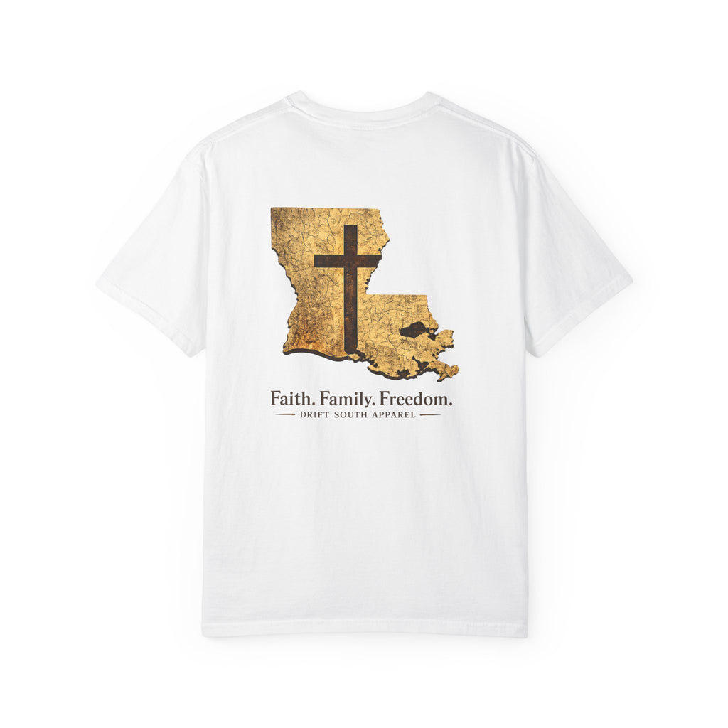 Drift South™-Louisiana Faith Shirt | Drift South Apparel – Faith Family Freedom Tee