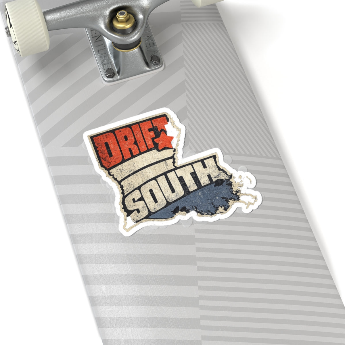 Drift South Louisiana Sticker — Vintage State Map Kiss-Cut Decal
