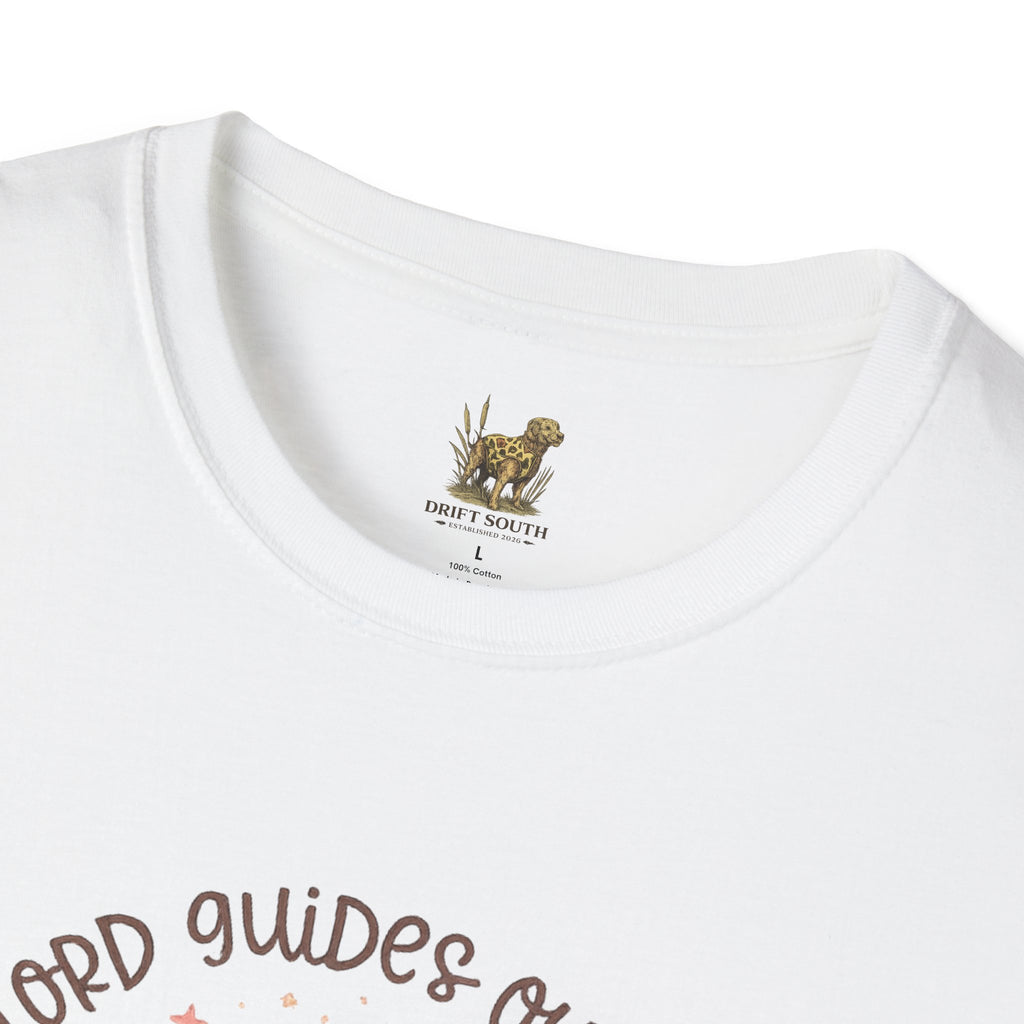 Christian Cowboy Boot T-Shirt — “The Lord Guides Our Steps” Floral Western Tee