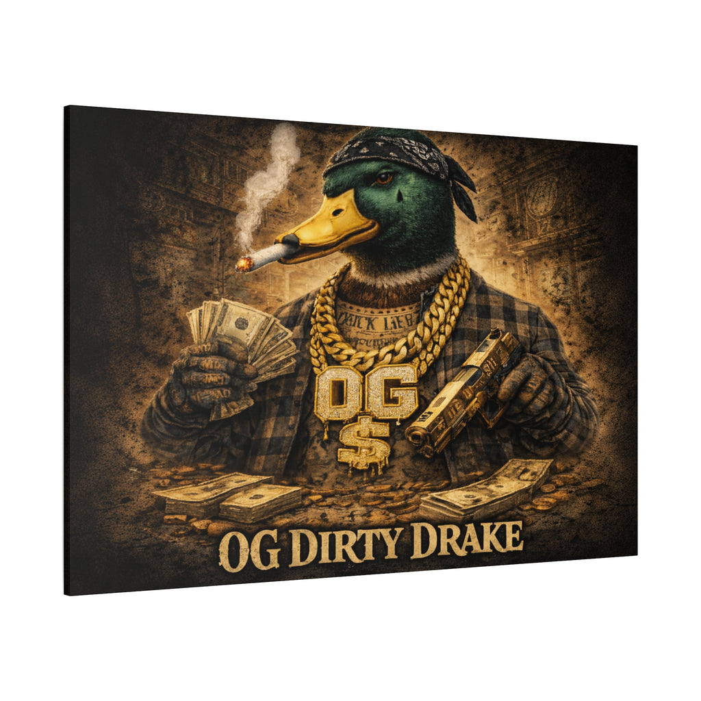 OG Dirty Drake Canvas Wall Art — Rap Duck Poster Matte Stretched