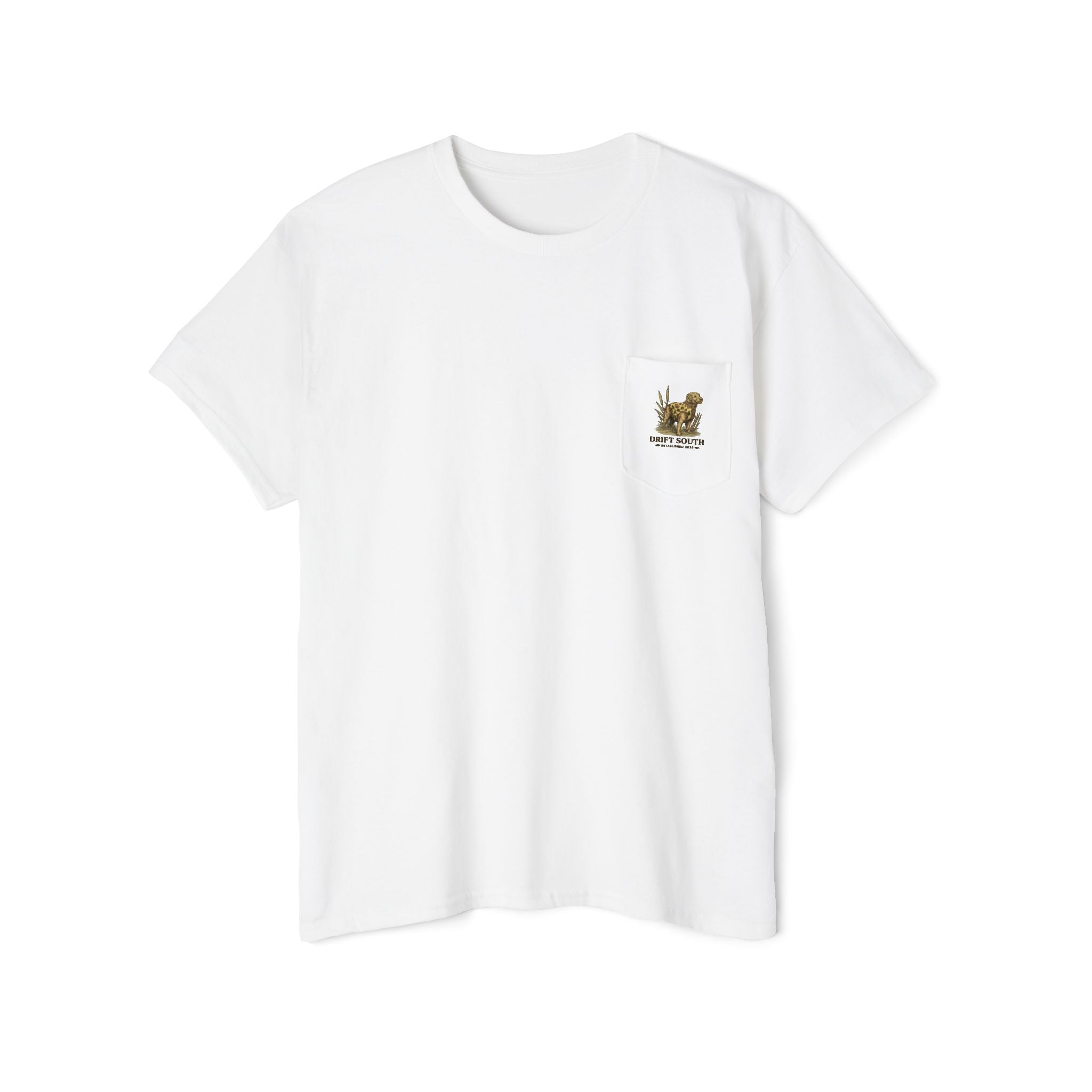 Drift South Retriever Heritage Pocket Tee | Established 2026