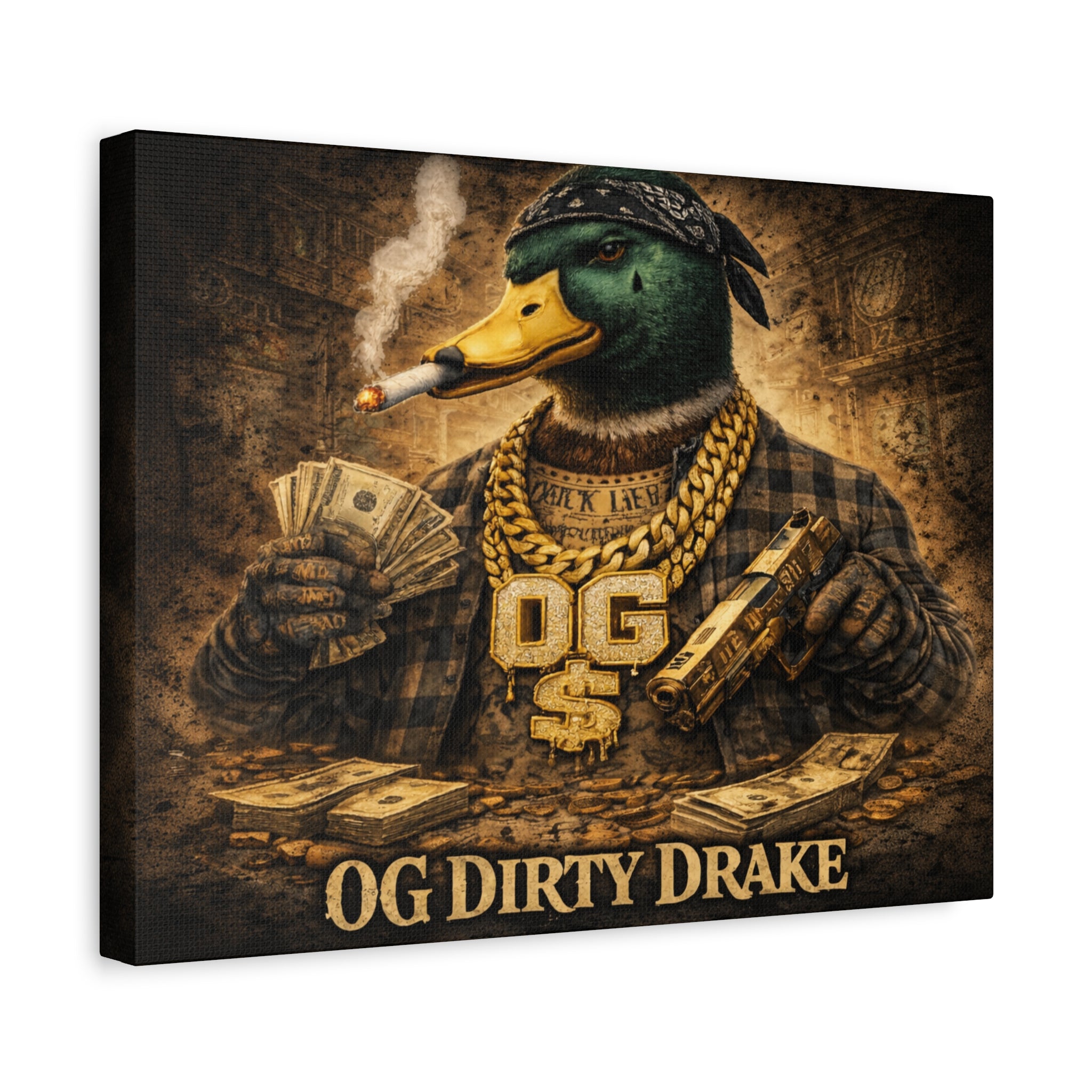 OG Dirty Drake Canvas Wall Art — Rap Duck Poster Matte Stretched