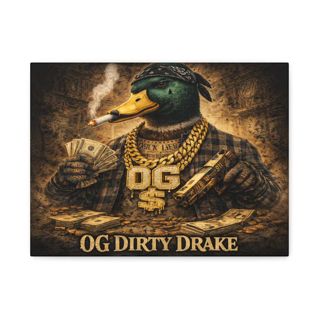 OG Dirty Drake Canvas Wall Art — Rap Duck Poster Matte Stretched