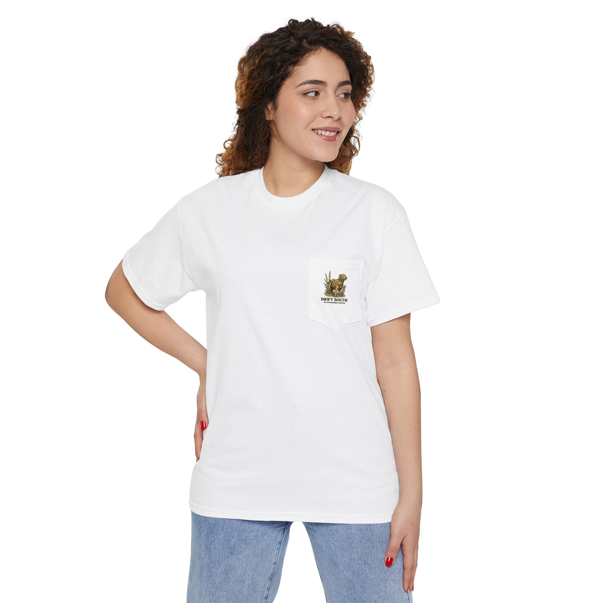 Drift South Retriever Heritage Pocket Tee | Established 2026