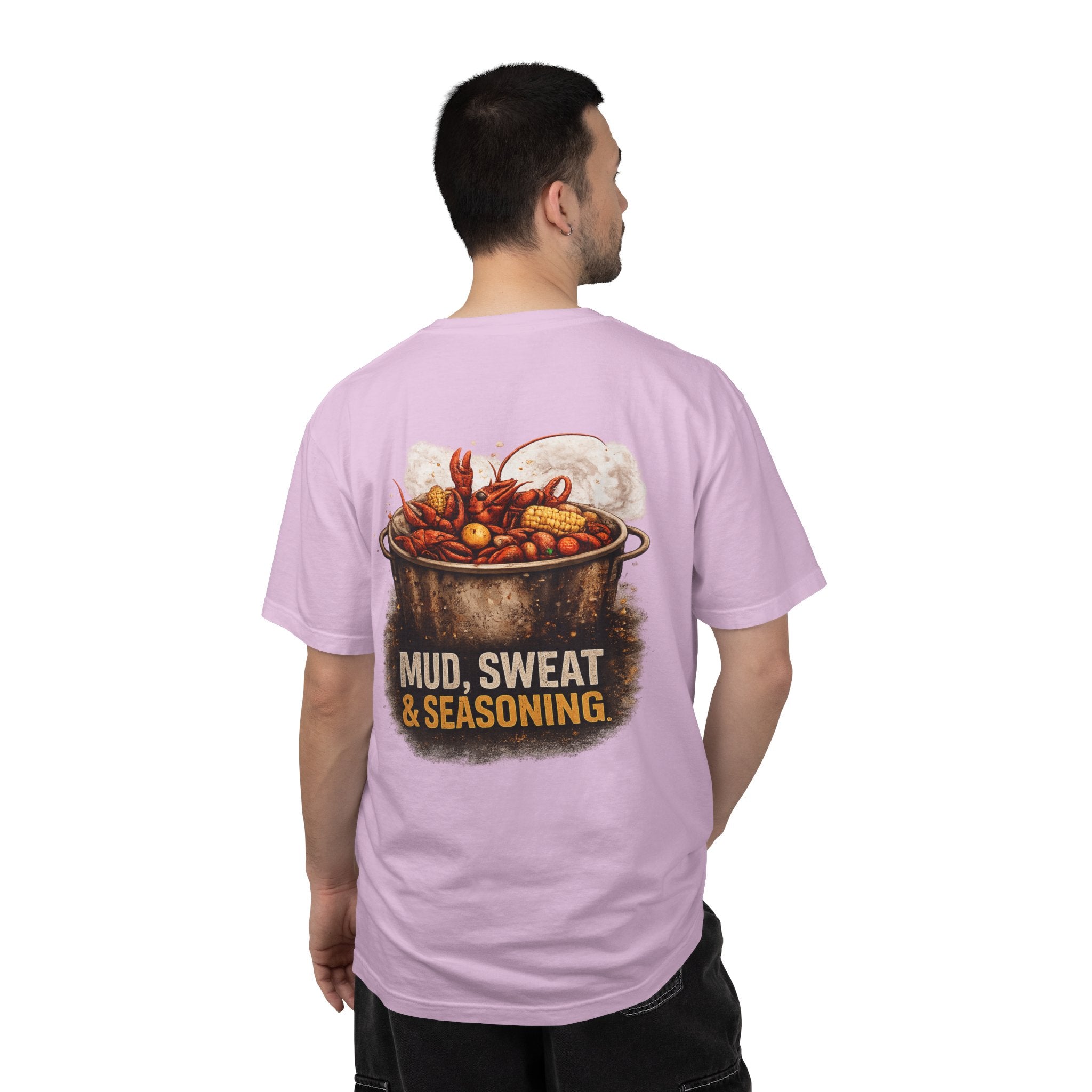 Drift South™-Mud, Sweat & Seasoning Cajun Crawfish Boil T-Shirt | Bayou Born Collection