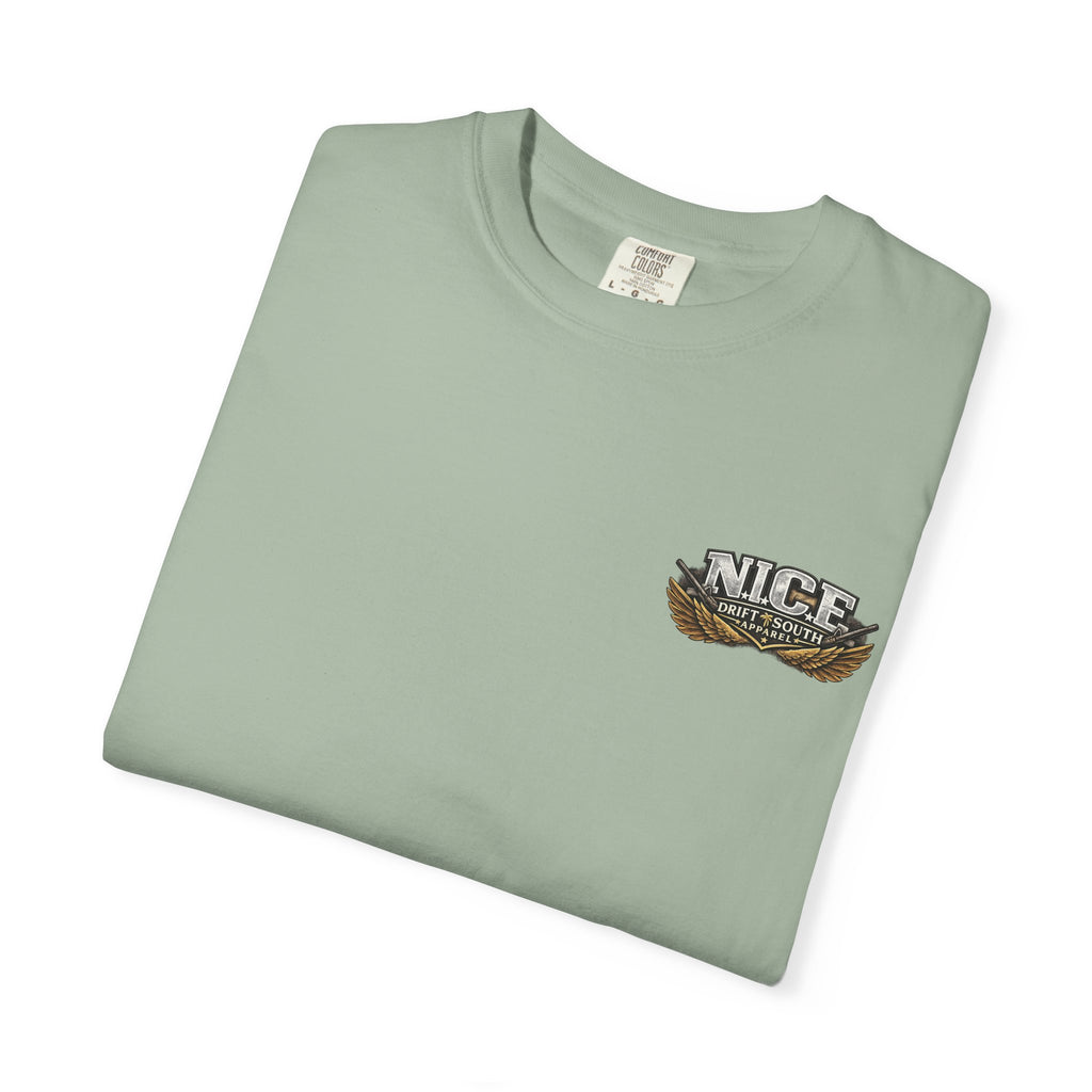 Drift South™-Patriotic “NICE” Eagle T-Shirt — Protecting Our Borders & Nation Graphic Tee