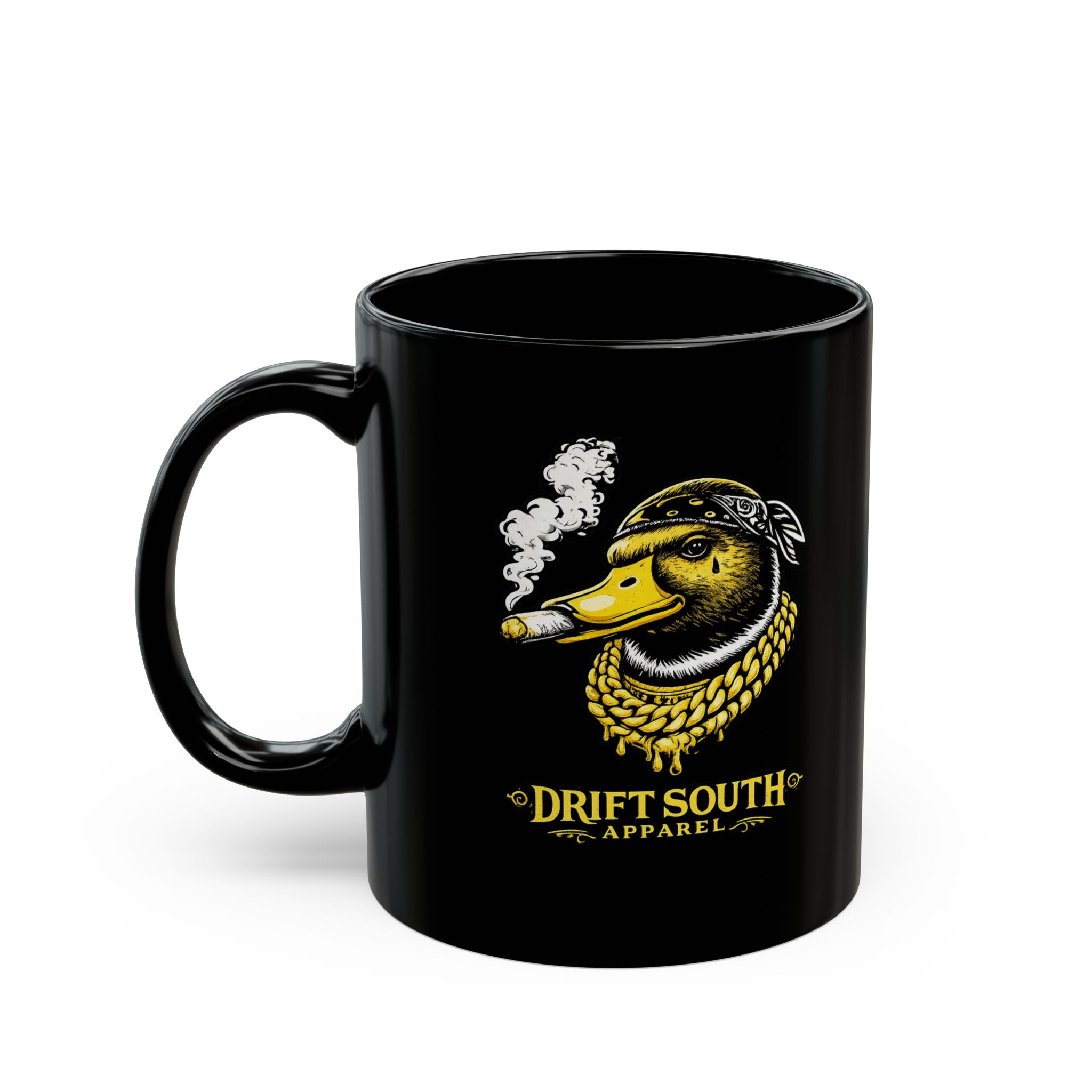 Drift South™ Black Duck Mug – Smoky Duck Head Coffee Cup (11oz & 15oz)
