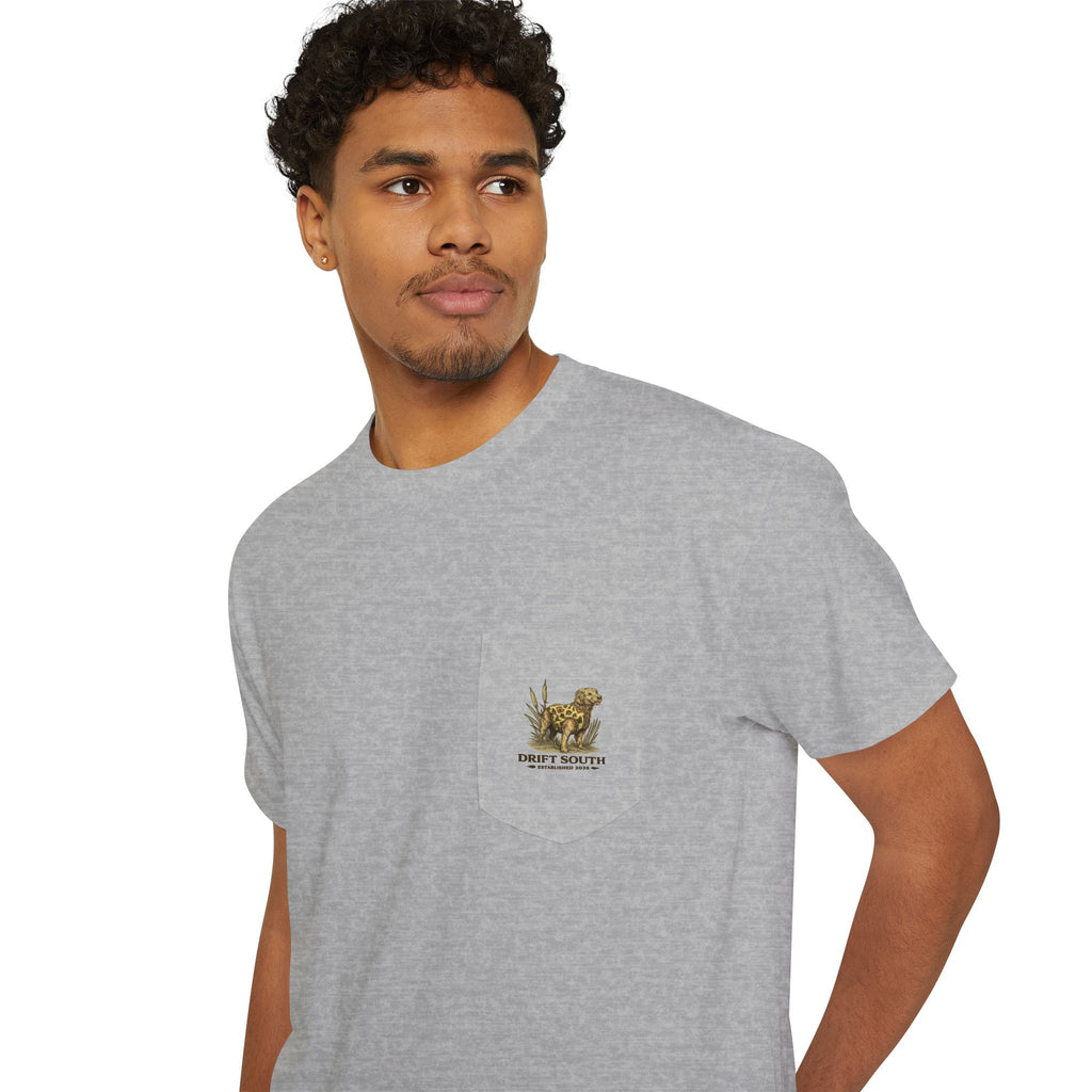 Drift South Retriever Heritage Pocket Tee | Established 2026