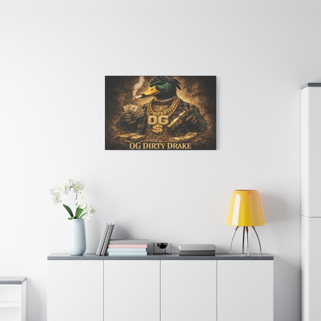 OG Dirty Drake Canvas Wall Art — Rap Duck Poster Matte Stretched