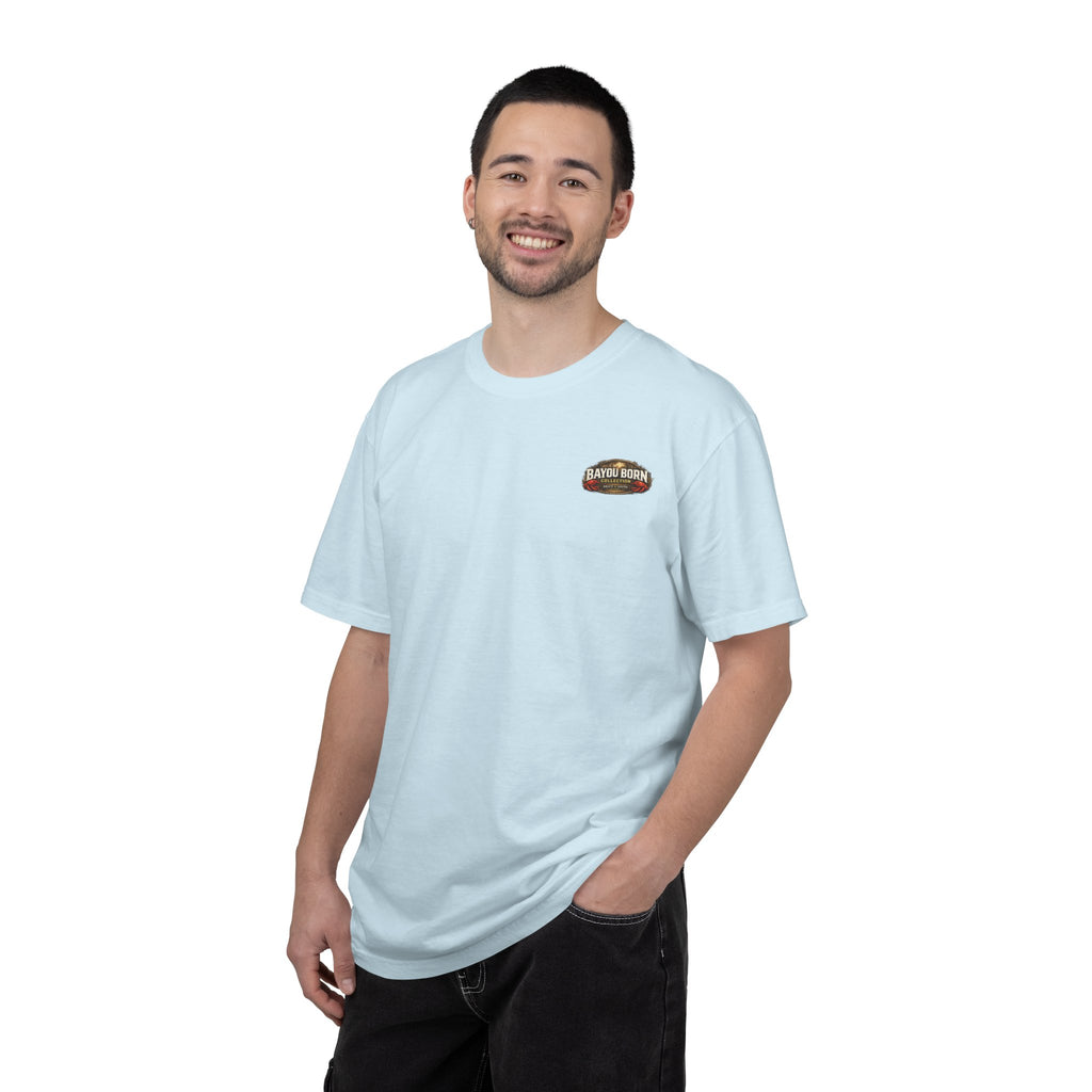 Drift South™-Mud, Sweat & Seasoning Cajun Crawfish Boil T-Shirt | Bayou Born Collection