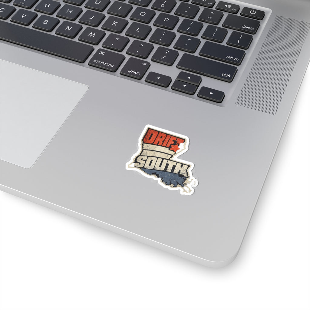 Drift South Louisiana Sticker — Vintage State Map Kiss-Cut Decal