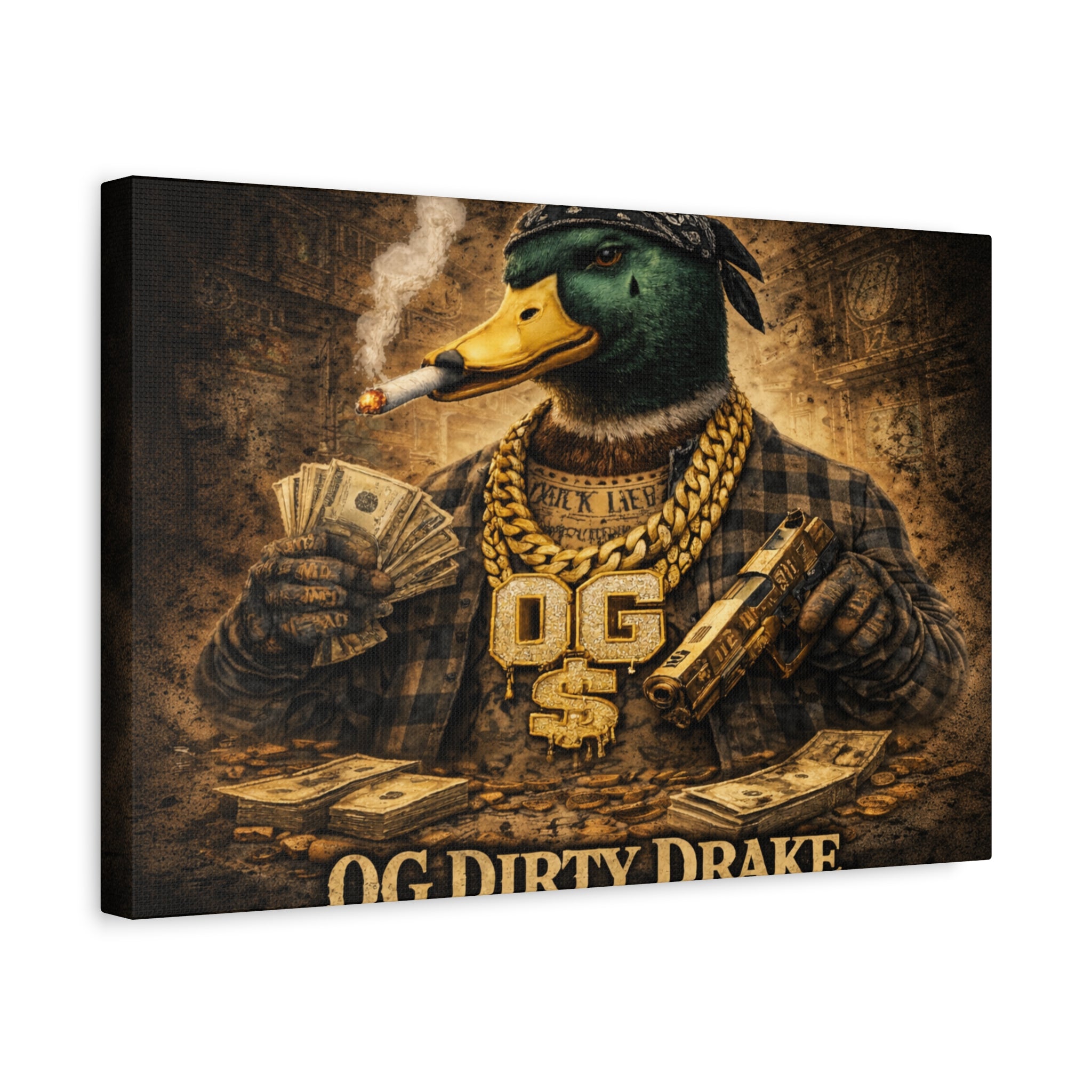OG Dirty Drake Canvas Wall Art — Rap Duck Poster Matte Stretched