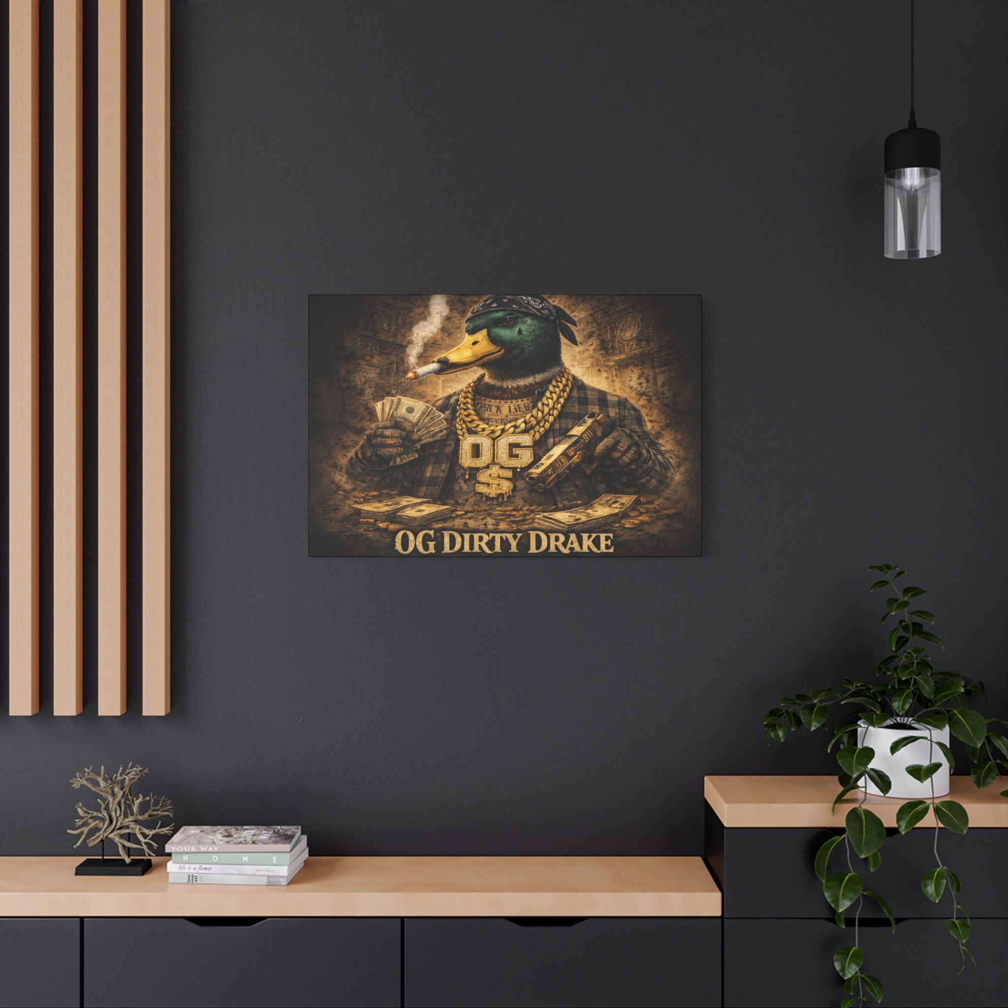 OG Dirty Drake Canvas Wall Art — Rap Duck Poster Matte Stretched