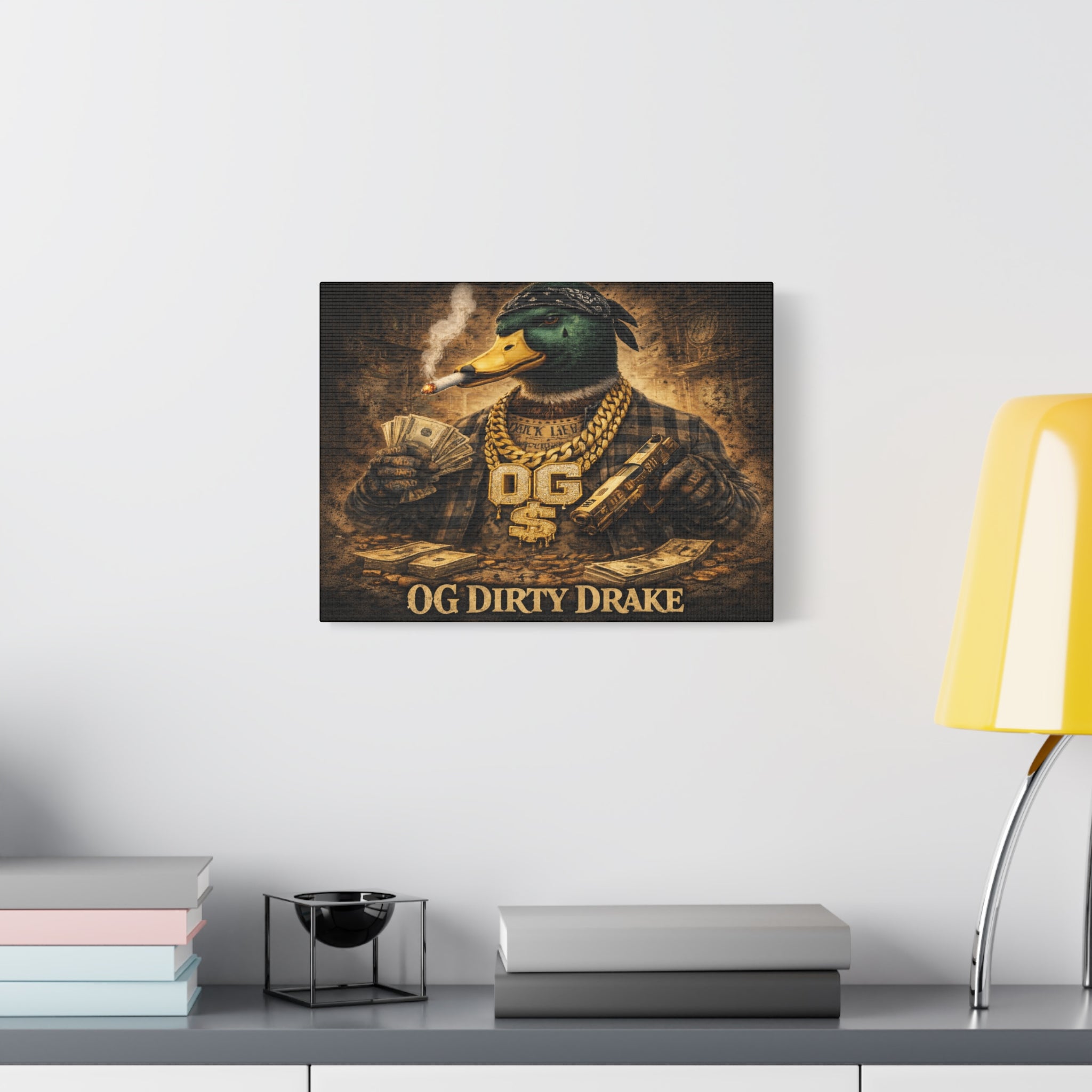 OG Dirty Drake Canvas Wall Art — Rap Duck Poster Matte Stretched