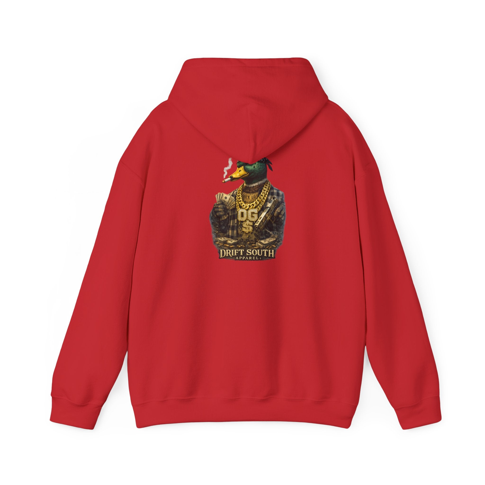 Duck Smoking Cigar Graphic Hoodie | Drift South Logo, Streetwear Style