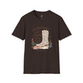 Faith Cowboy Boot T-Shirt – “The Lord Guides by Faith Not by Sight” Scripture Tee