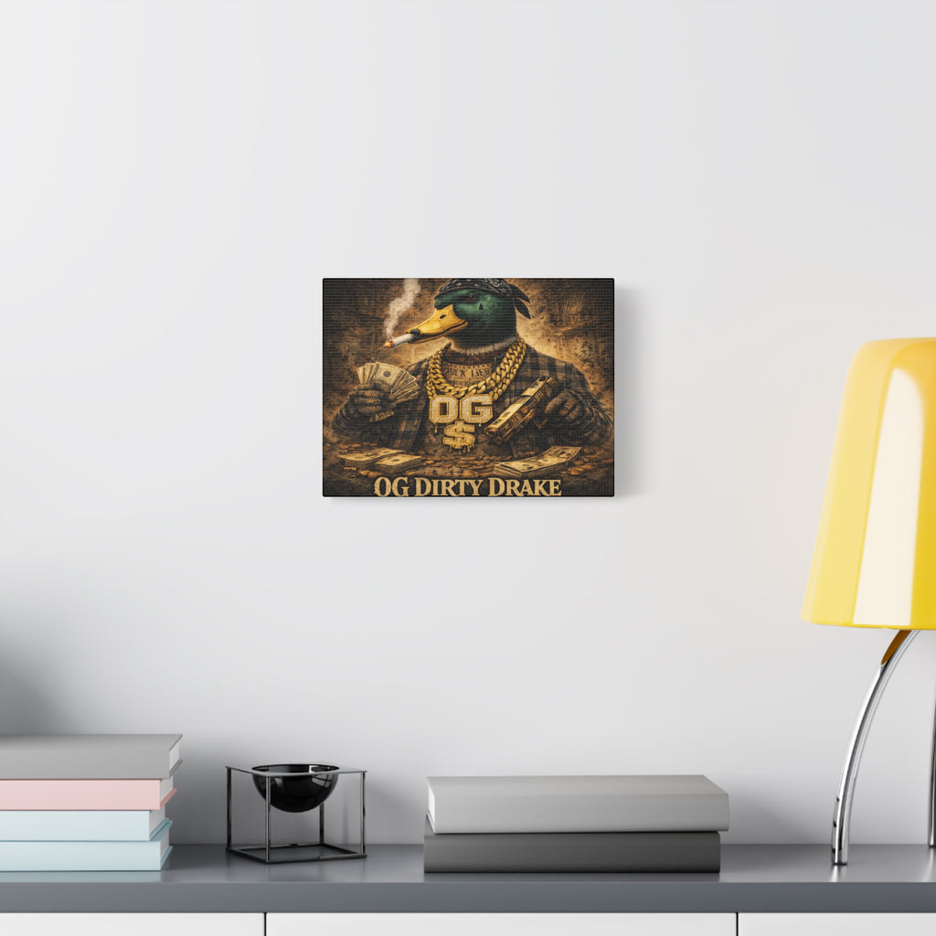 OG Dirty Drake Canvas Wall Art — Rap Duck Poster Matte Stretched