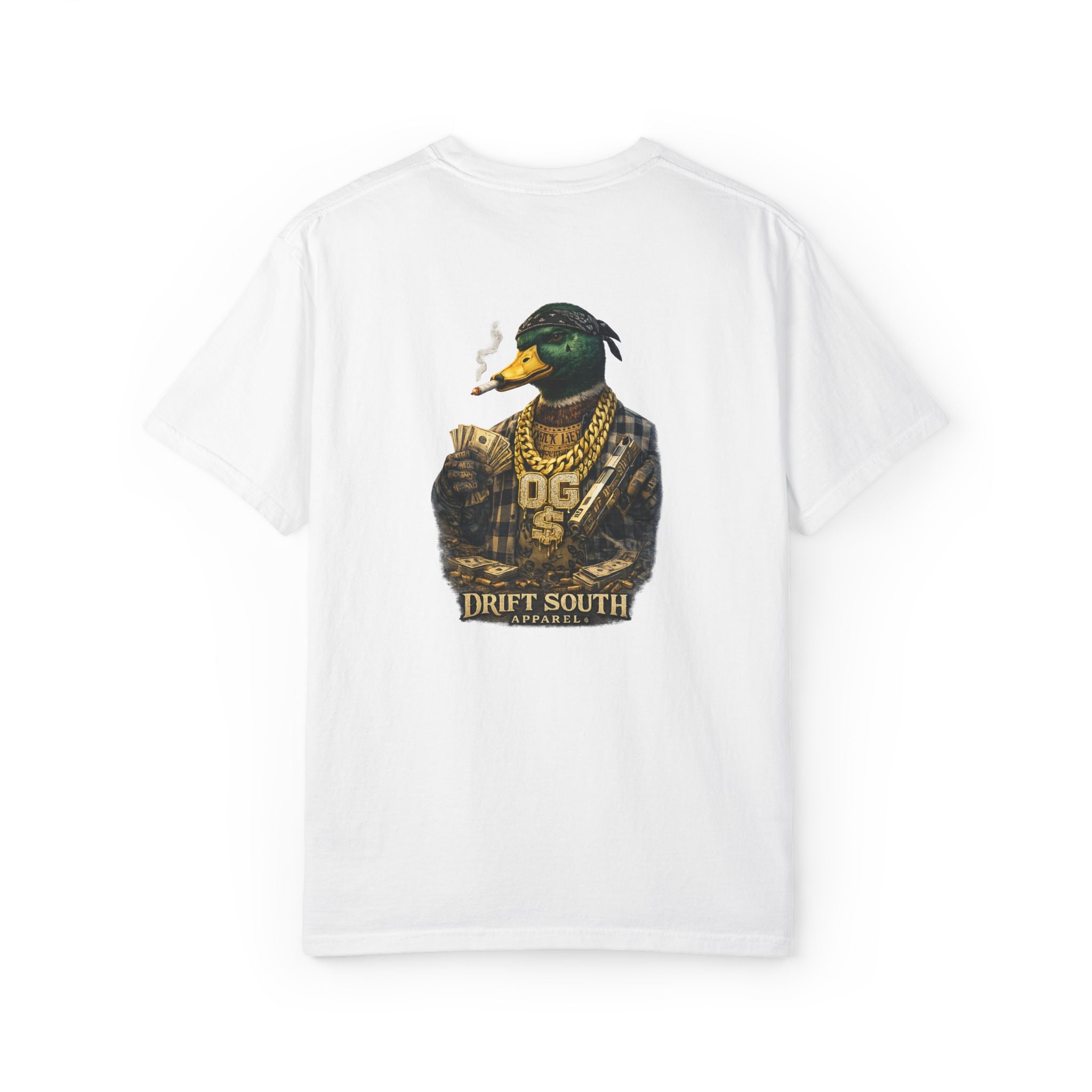 Gangster Mallard Duck T-shirt | Duck with Chains and Money