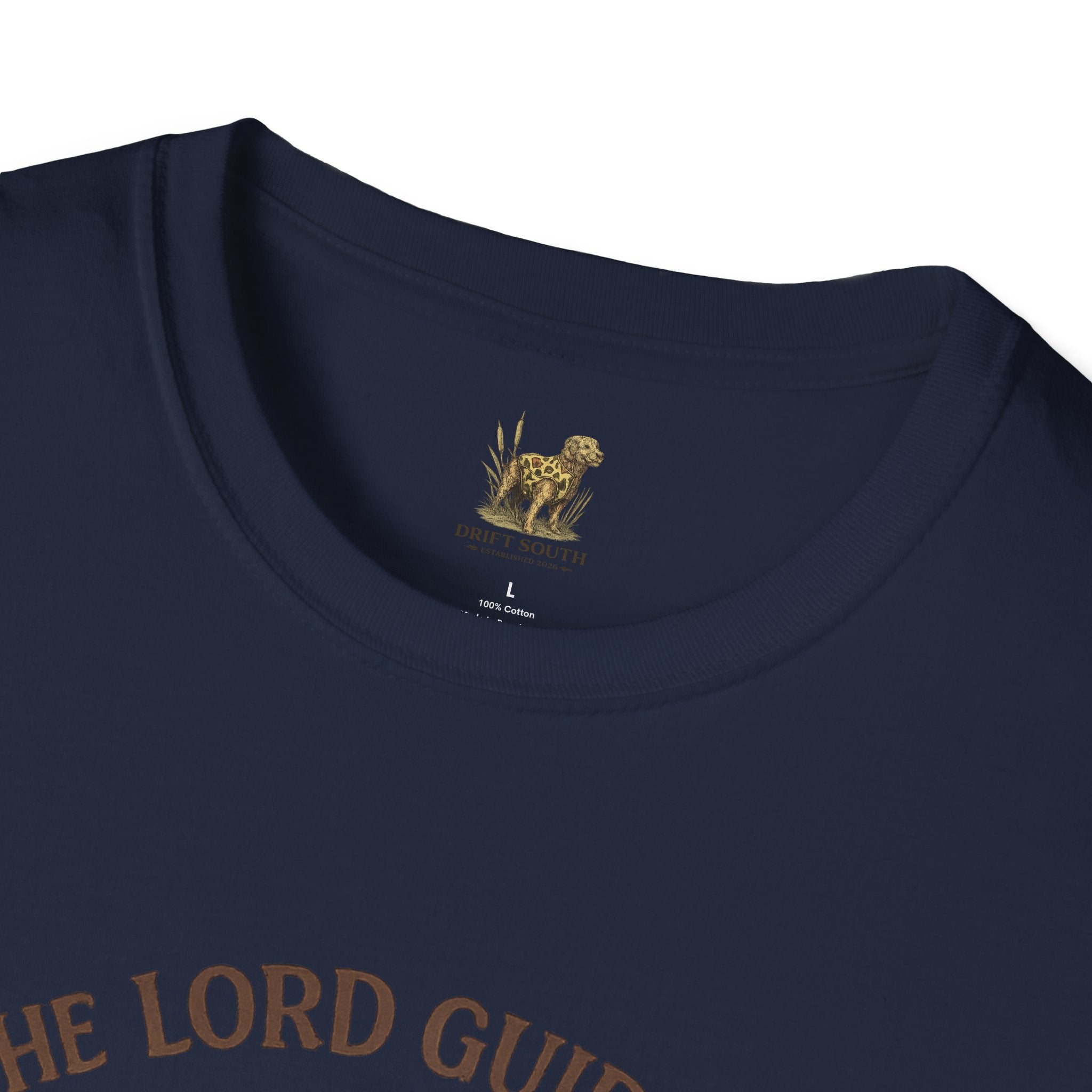 Faith Cowboy Boot T-Shirt – “The Lord Guides by Faith Not by Sight” Scripture Tee