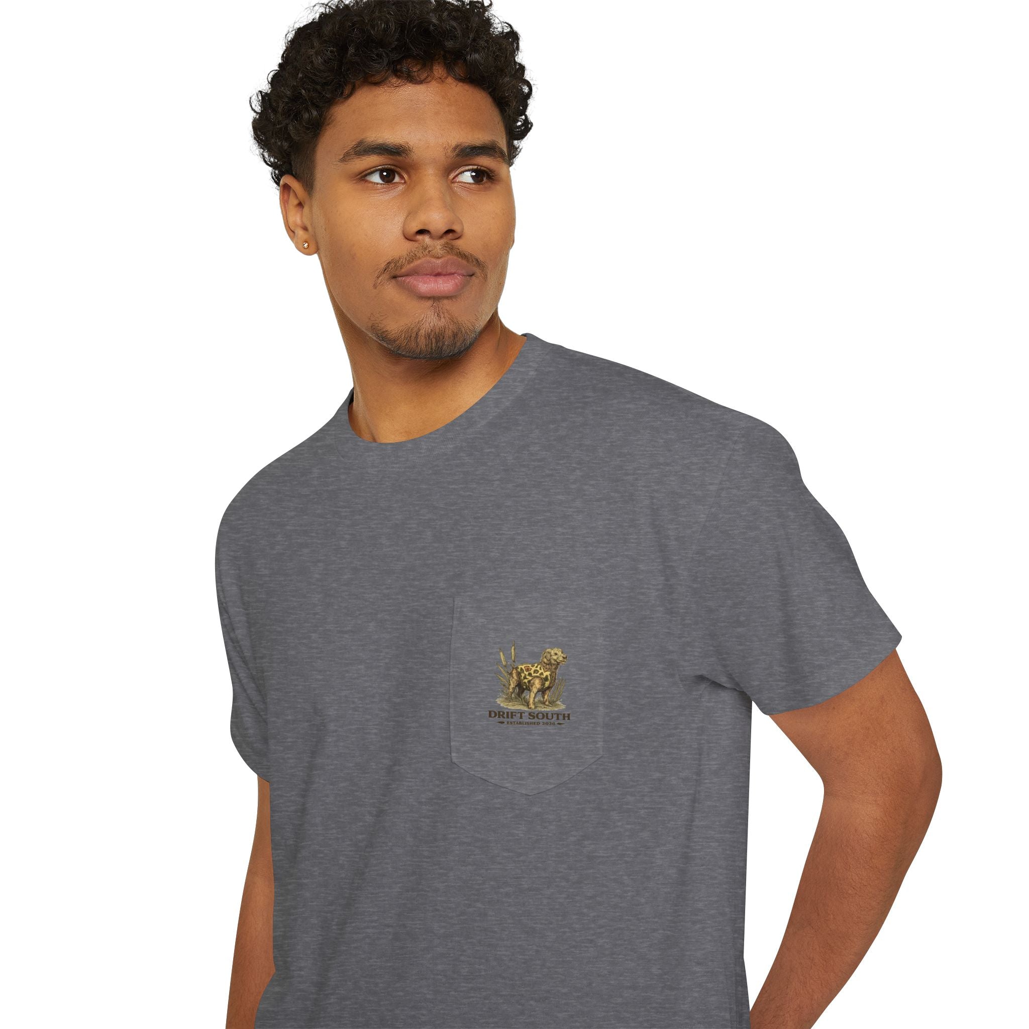 Drift South Retriever Heritage Pocket Tee | Established 2026