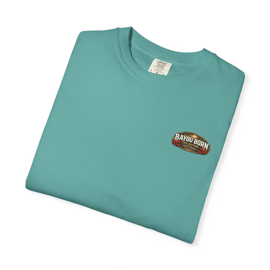 Drift South™-Mud, Sweat & Seasoning Cajun Crawfish Boil T-Shirt | Bayou Born Collection
