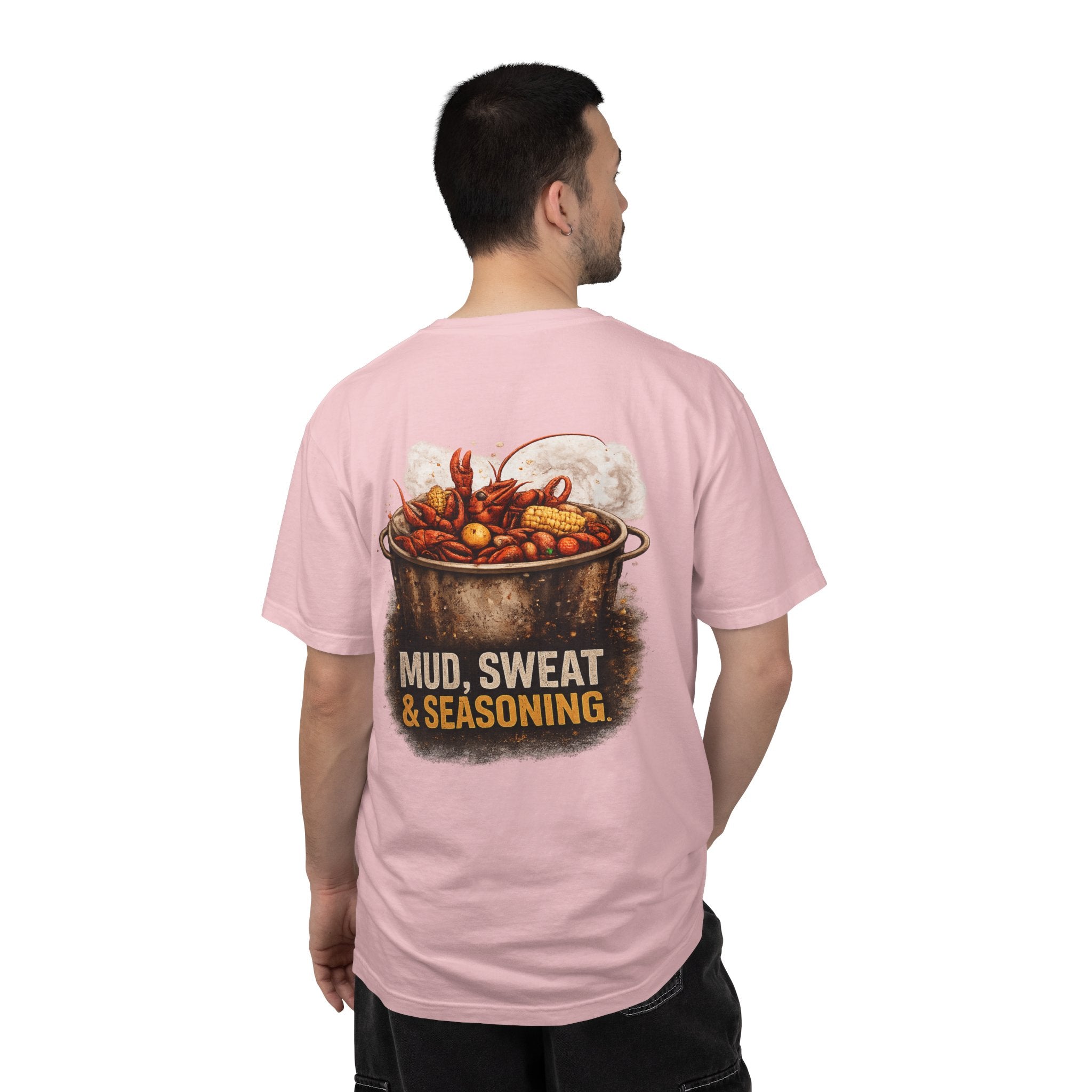Drift South™-Mud, Sweat & Seasoning Cajun Crawfish Boil T-Shirt | Bayou Born Collection