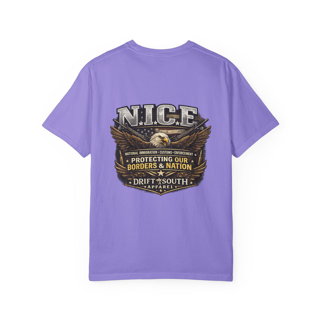 Drift South™-Patriotic “NICE” Eagle T-Shirt — Protecting Our Borders & Nation Graphic Tee