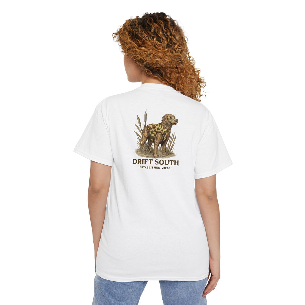 Drift South Retriever Heritage Pocket Tee | Established 2026