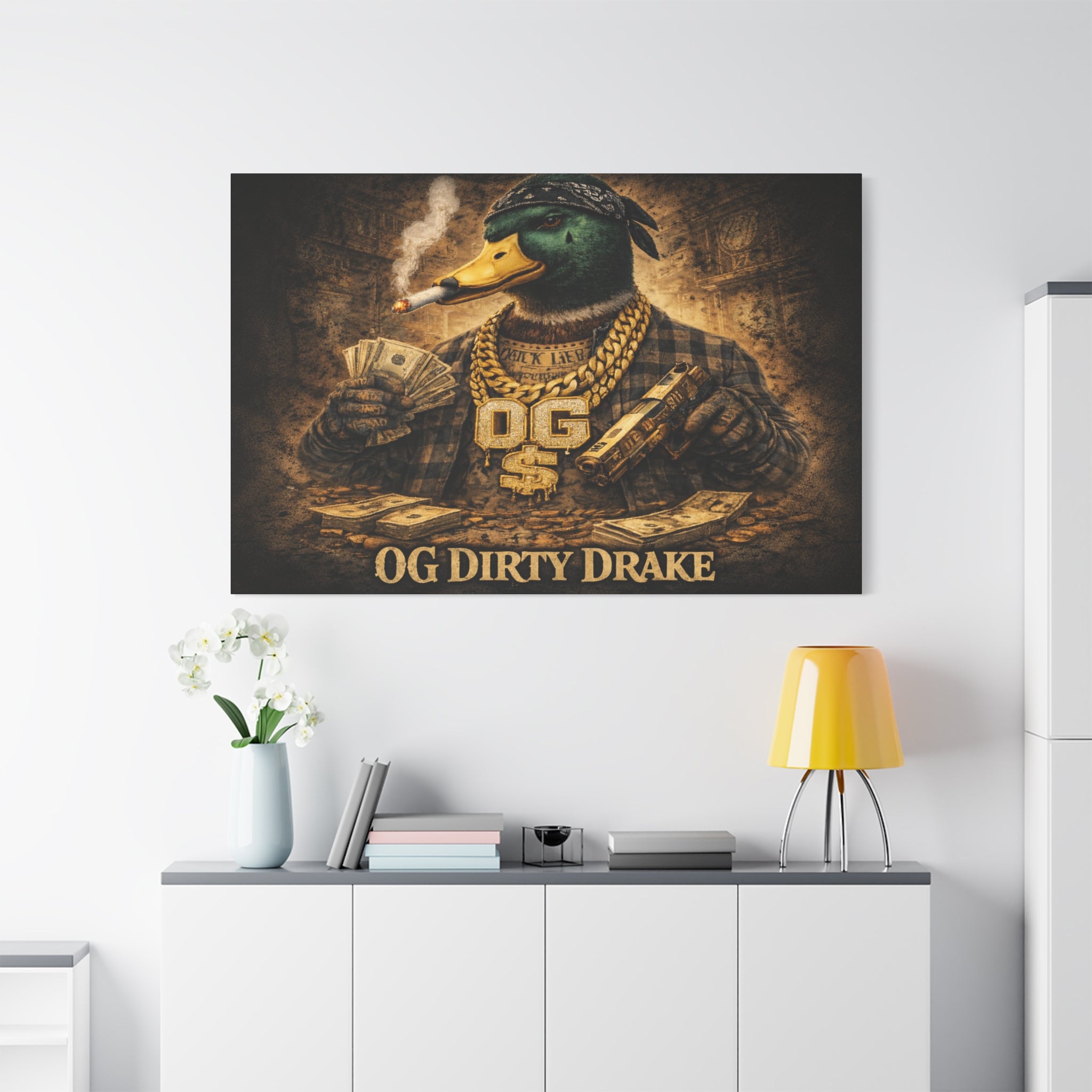 OG Dirty Drake Canvas Wall Art — Rap Duck Poster Matte Stretched