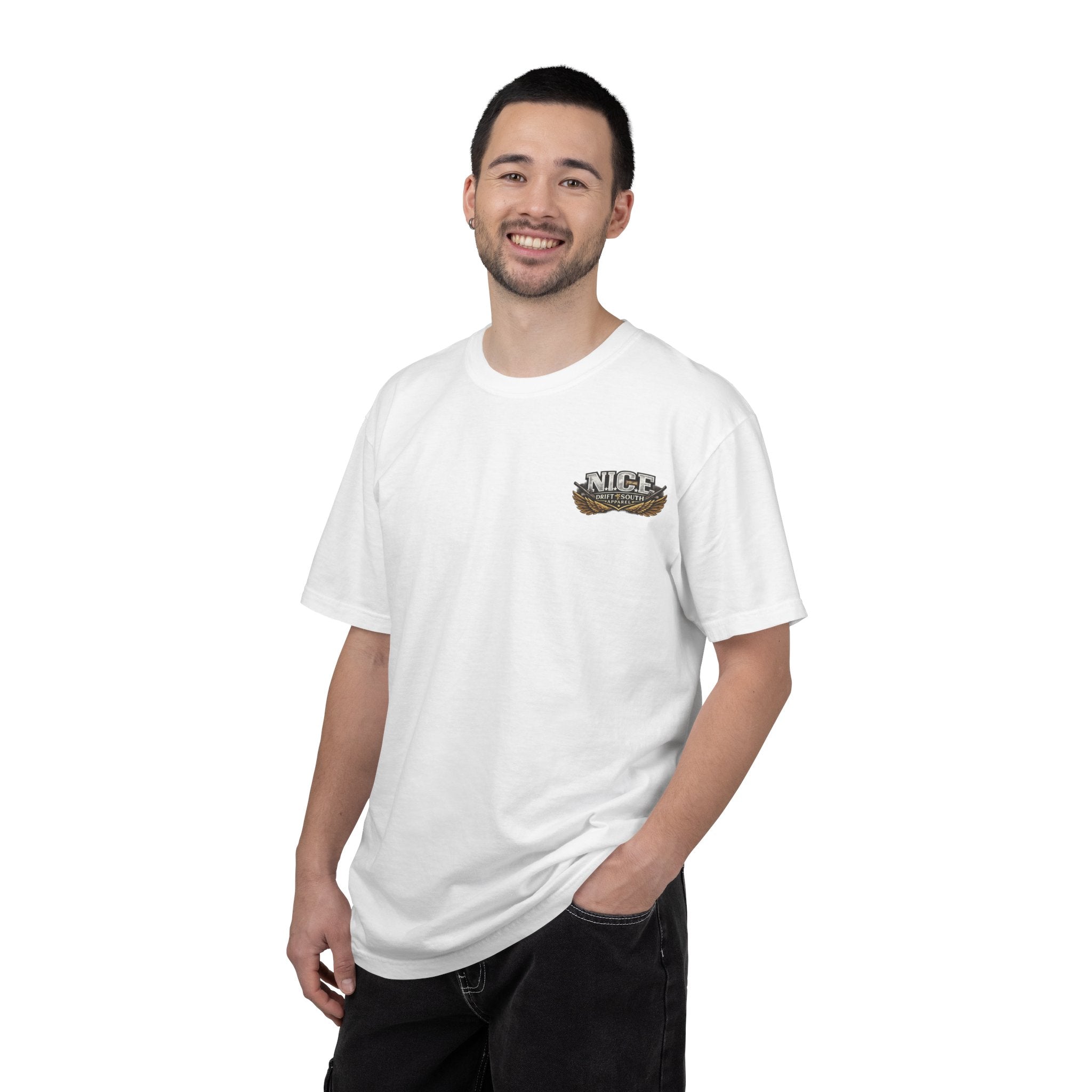 Drift South™-Patriotic “NICE” Eagle T-Shirt — Protecting Our Borders & Nation Graphic Tee
