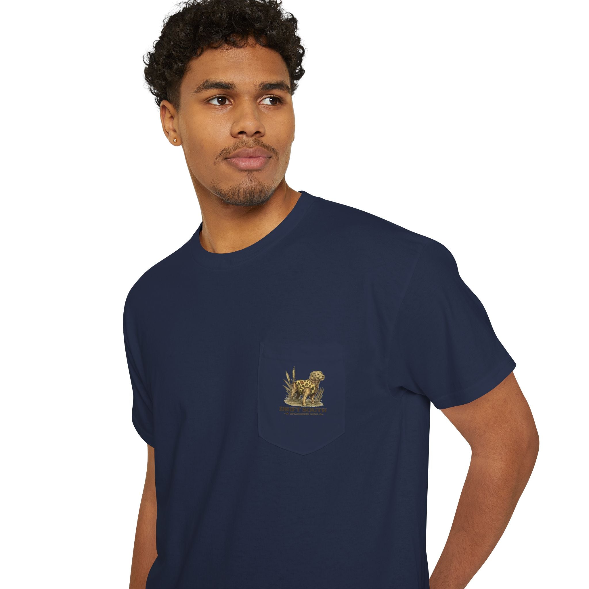 Drift South Retriever Heritage Pocket Tee | Established 2026