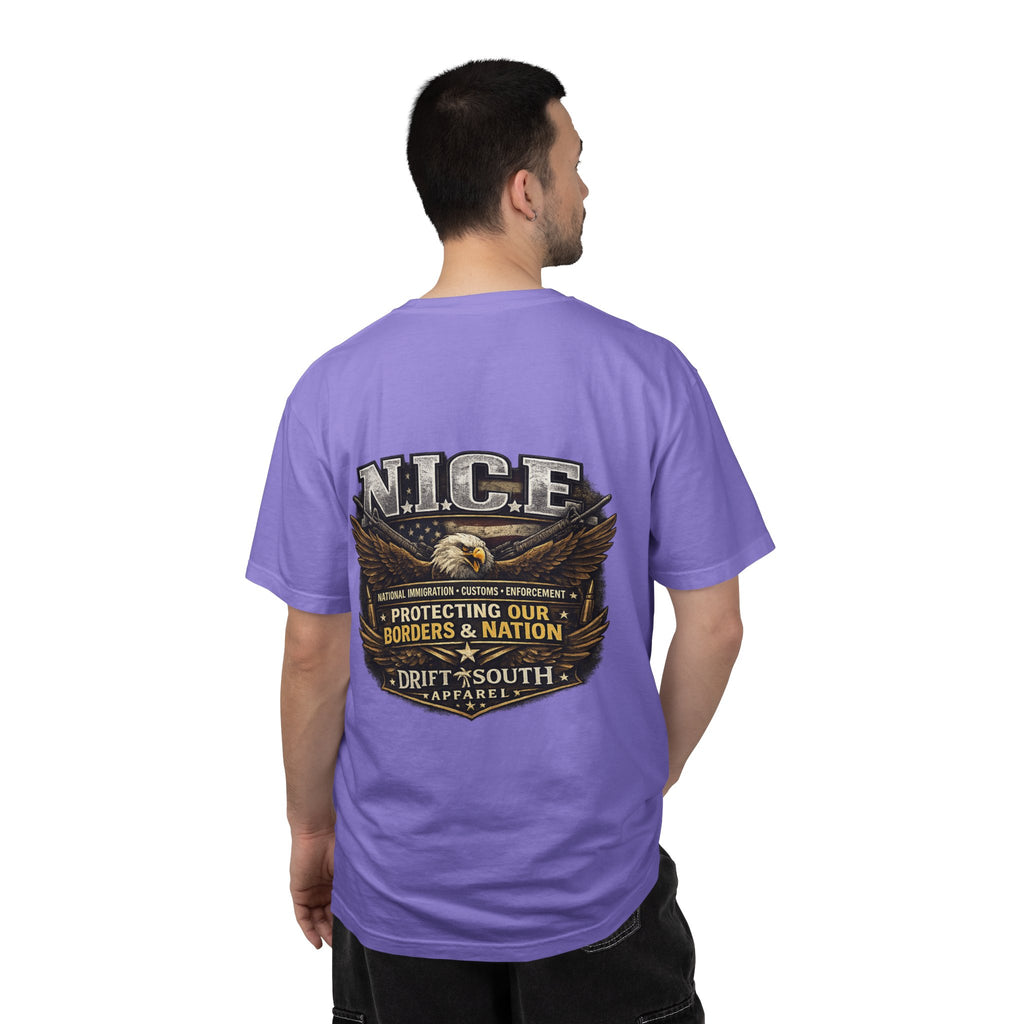 Drift South™-Patriotic “NICE” Eagle T-Shirt — Protecting Our Borders & Nation Graphic Tee