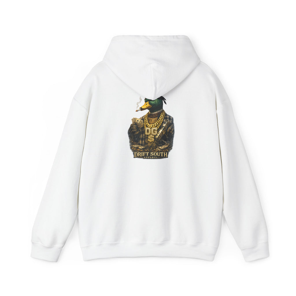 Duck Smoking Cigar Graphic Hoodie | Drift South Logo, Streetwear Style