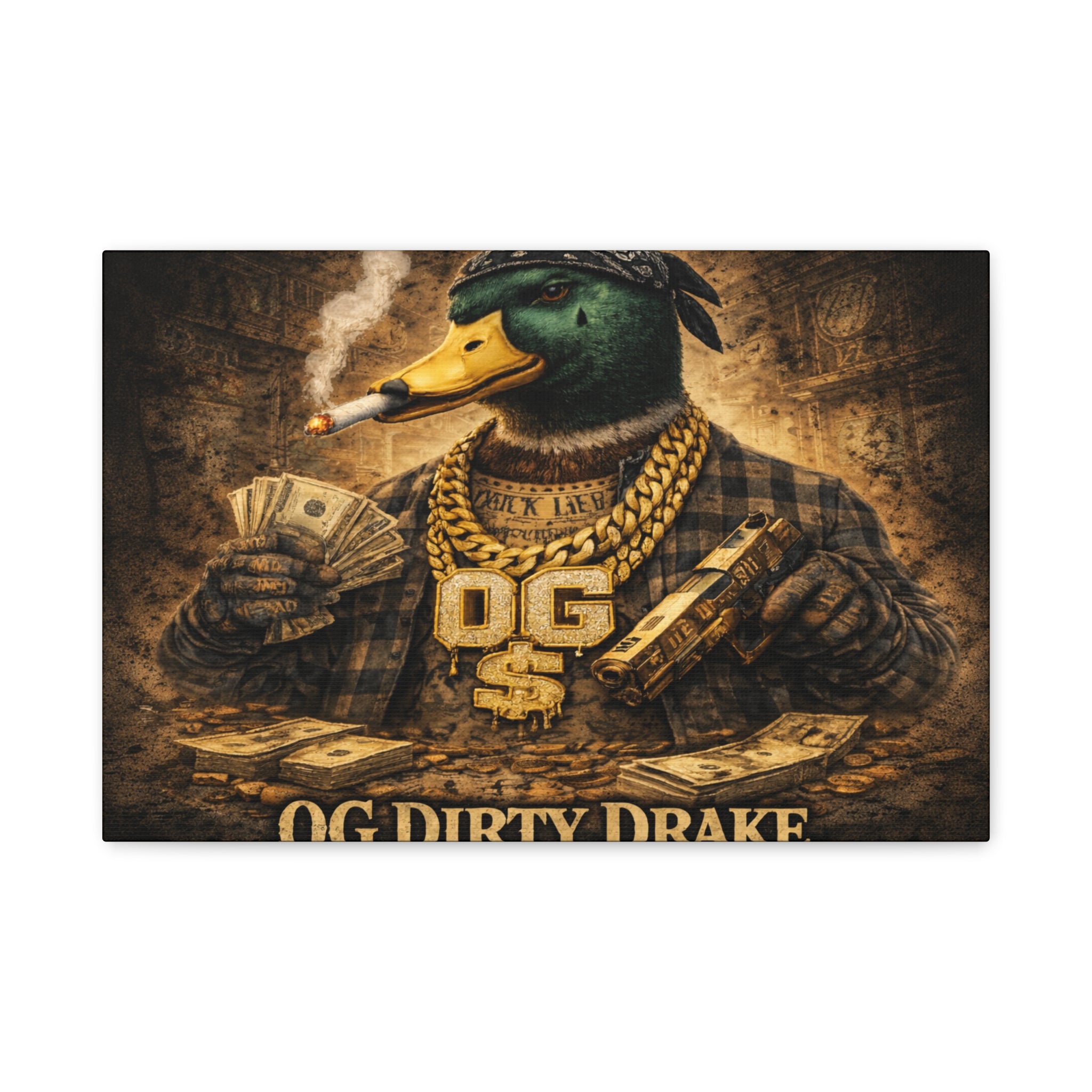 OG Dirty Drake Canvas Wall Art — Rap Duck Poster Matte Stretched