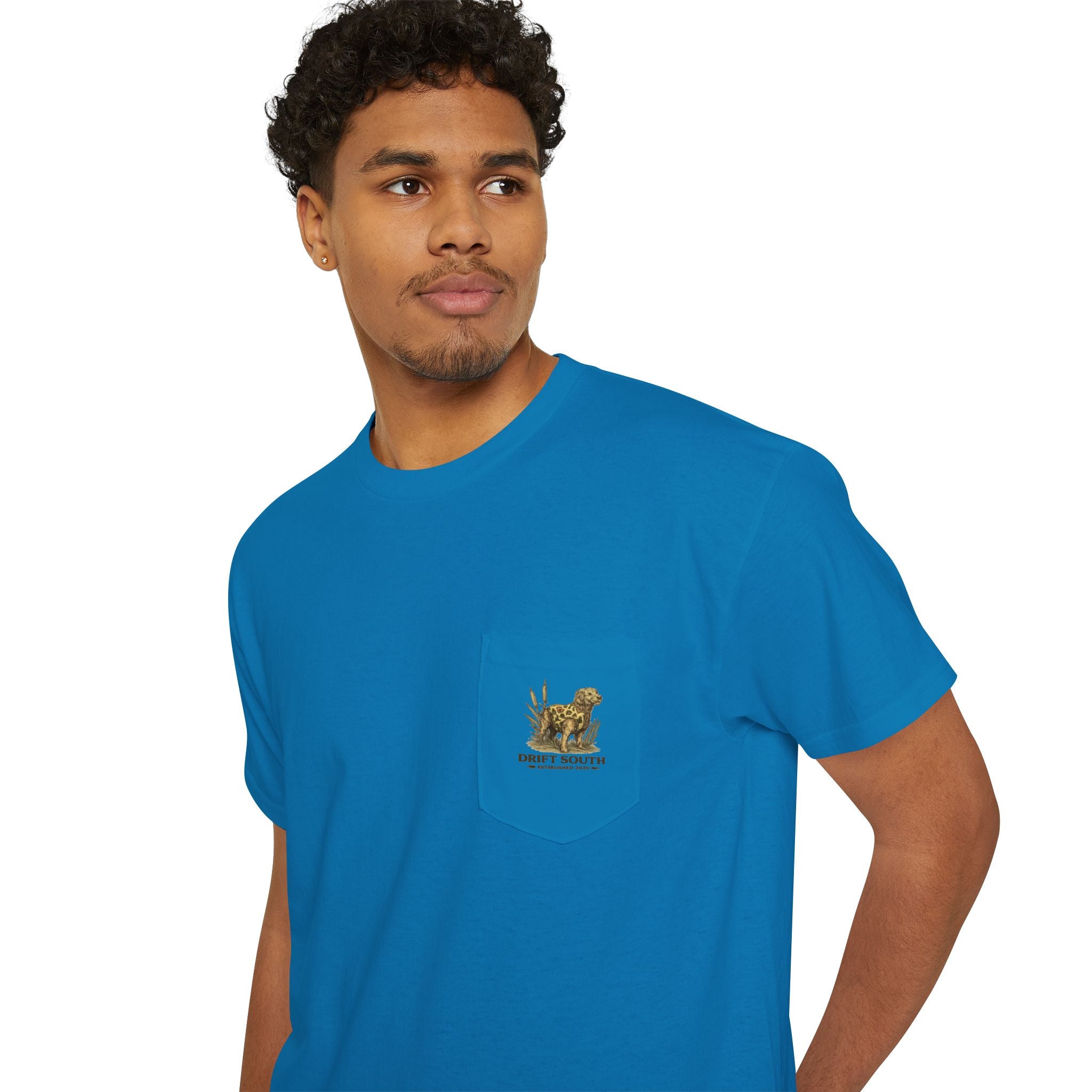 Drift South Retriever Heritage Pocket Tee | Established 2026