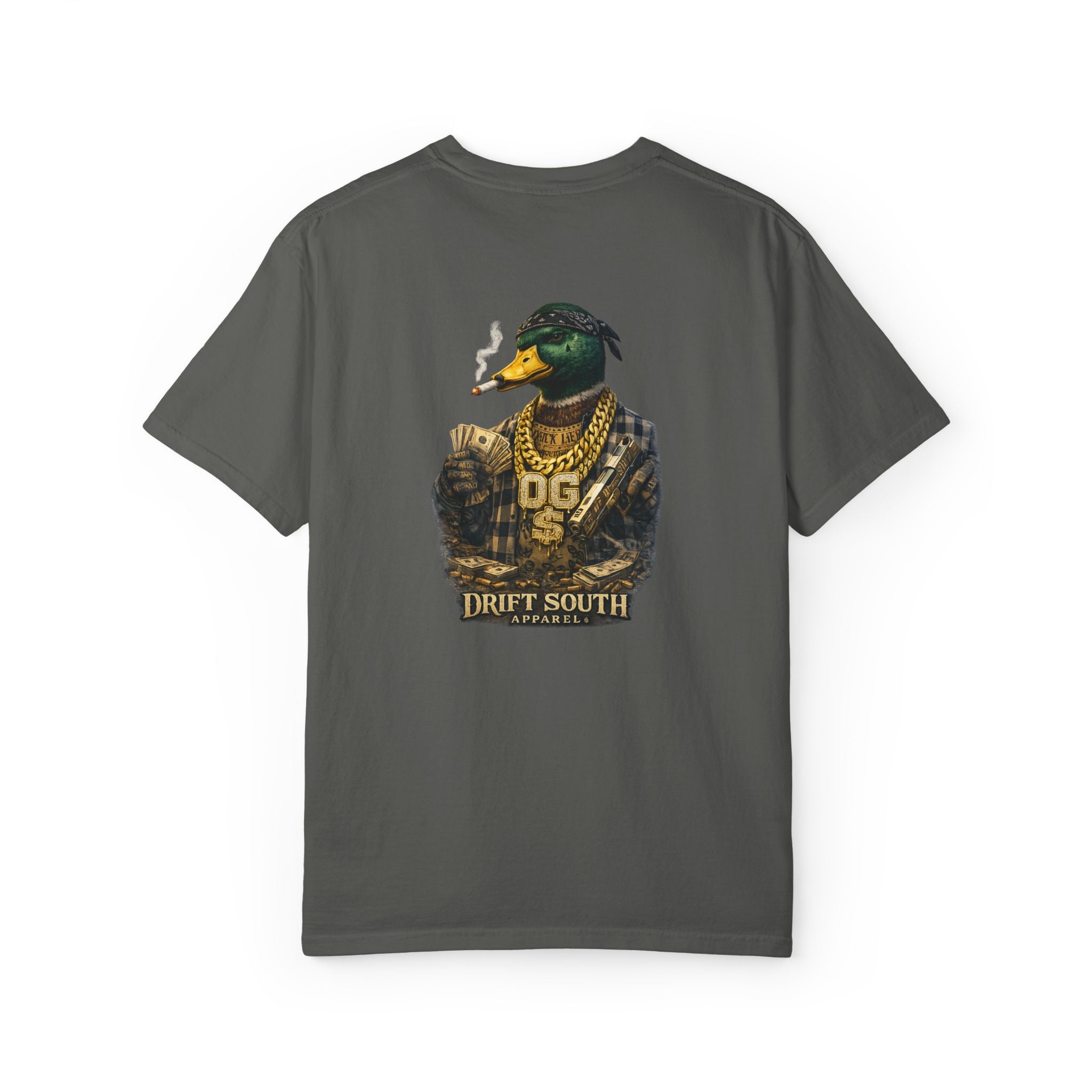 Gangster Mallard Duck T-shirt | Duck with Chains and Money