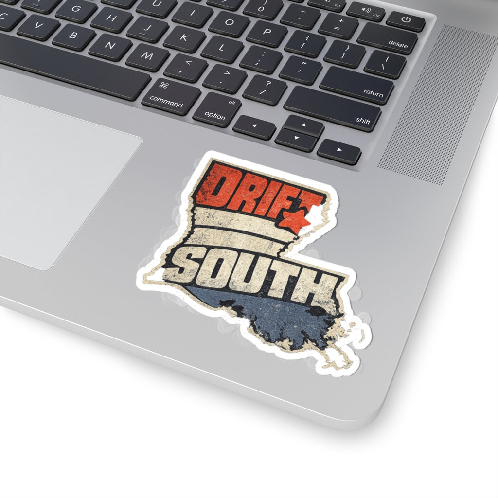 Drift South Louisiana Sticker — Vintage State Map Kiss-Cut Decal