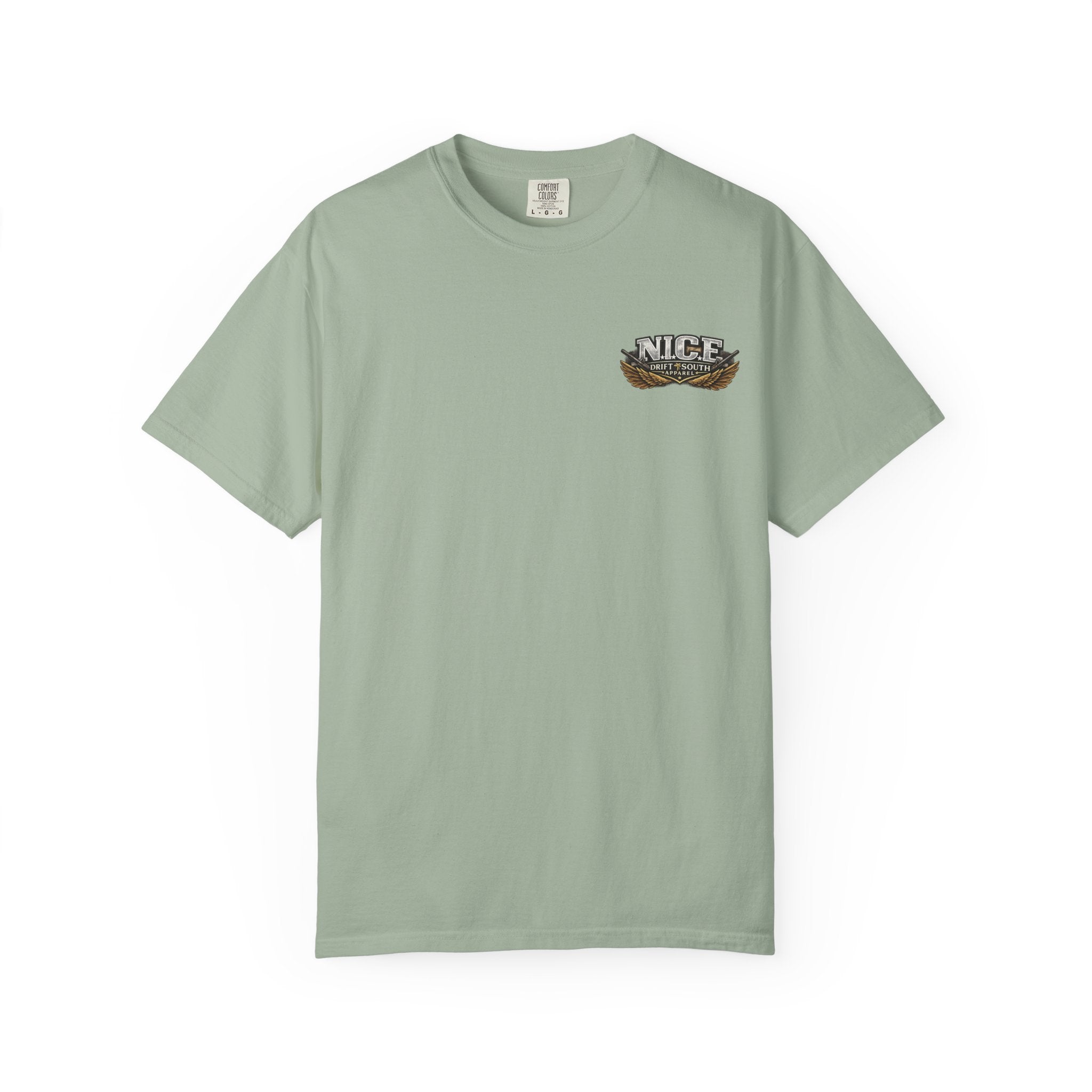 Drift South™-Patriotic “NICE” Eagle T-Shirt — Protecting Our Borders & Nation Graphic Tee