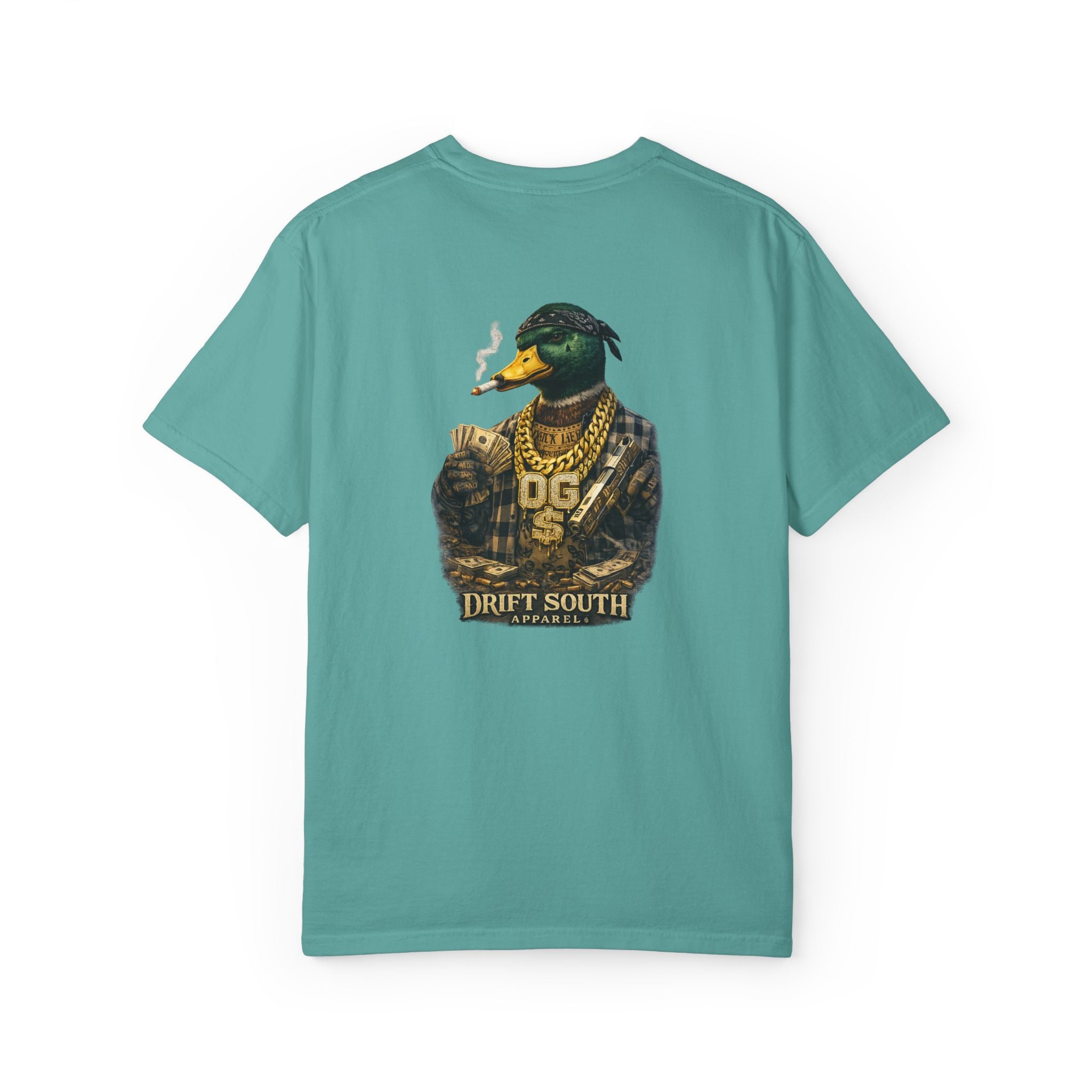 Gangster Mallard Duck T-shirt | Duck with Chains and Money