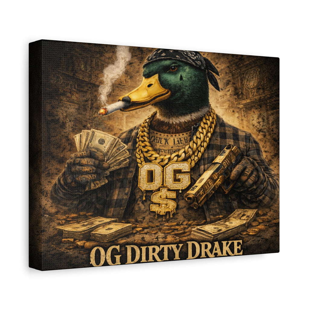 OG Dirty Drake Canvas Wall Art — Rap Duck Poster Matte Stretched